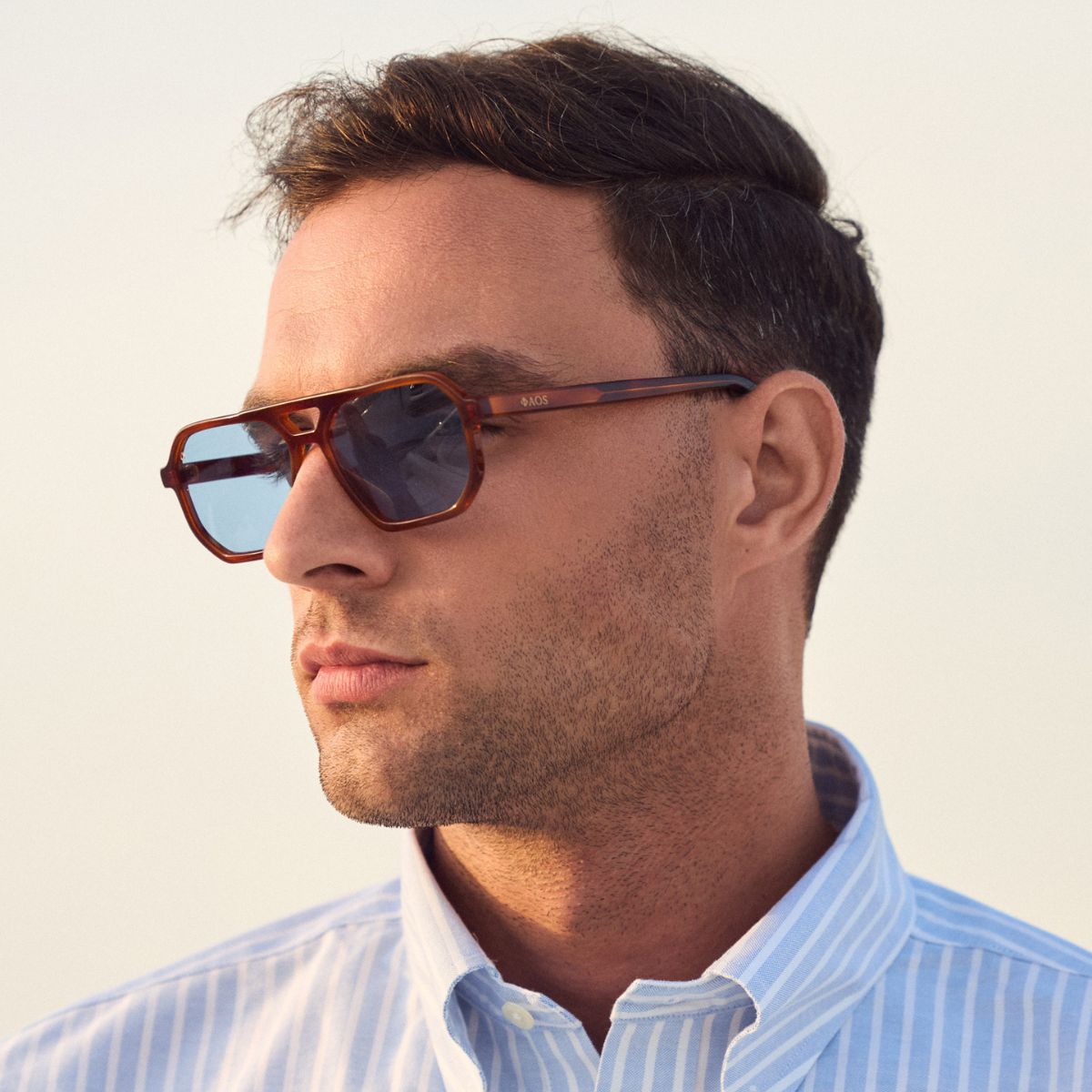 KYTHNOS IN MARBLE HAVANA WITH KYANO BLUE LENSES