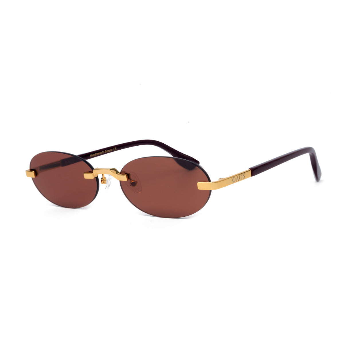 PHAESTUS IN METALIC GOLD WITH MAROON LENSES
