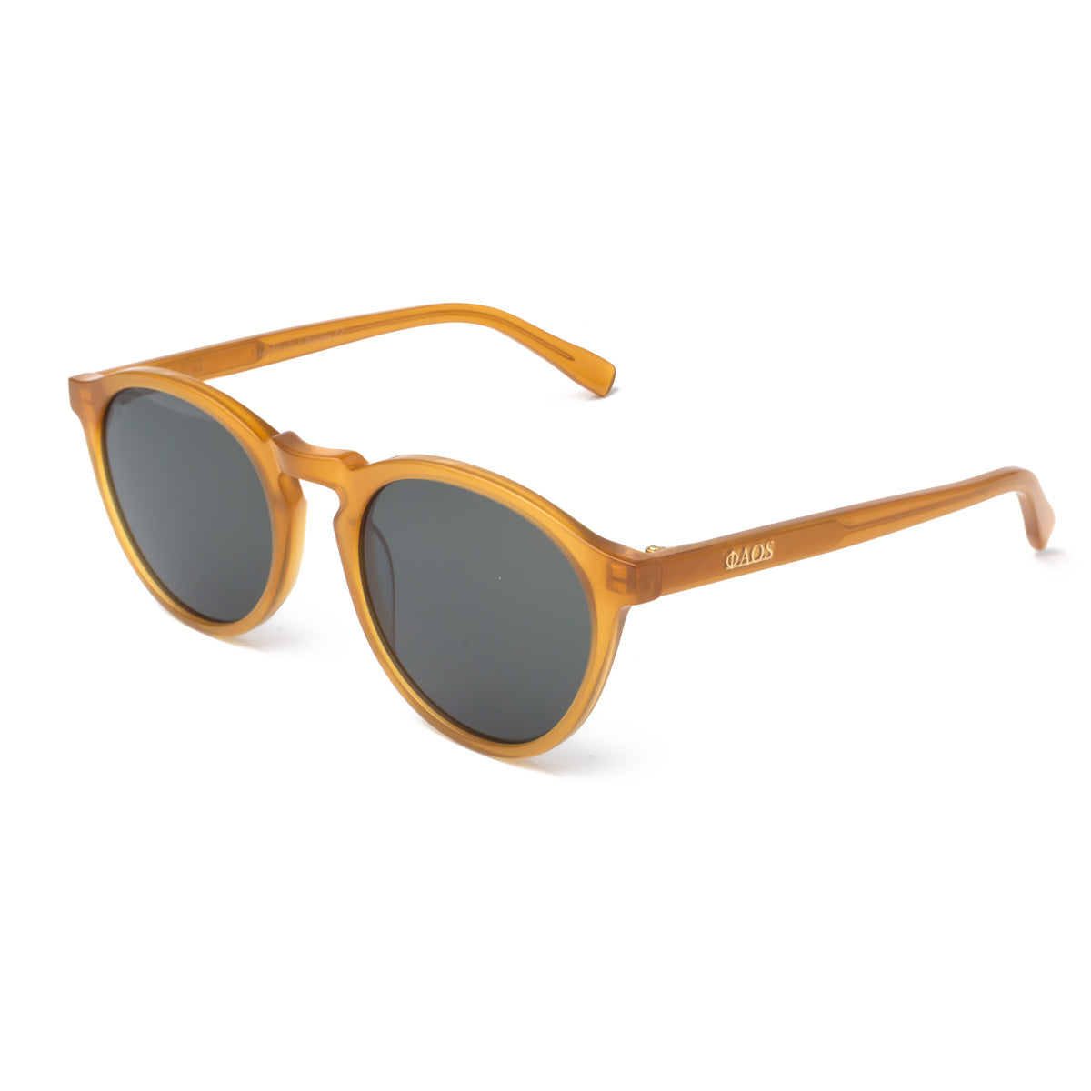 TINOS IN ELECTRUM AMBER WITH ALGAE GREEN LENSES