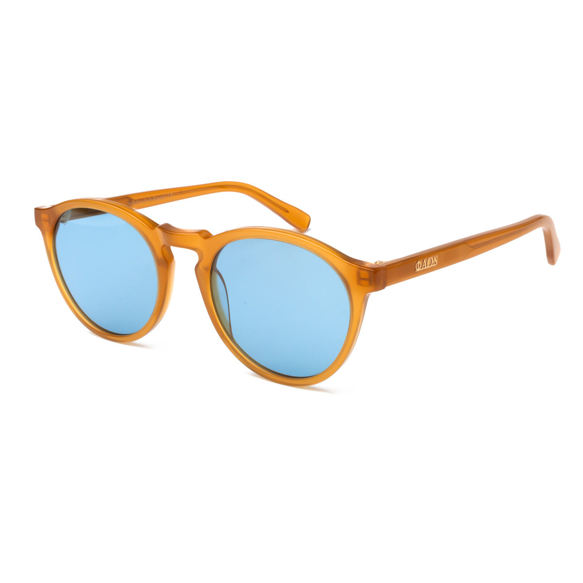TINOS IN ELECTRUM AMBER WITH KYANO BLUE LENSES