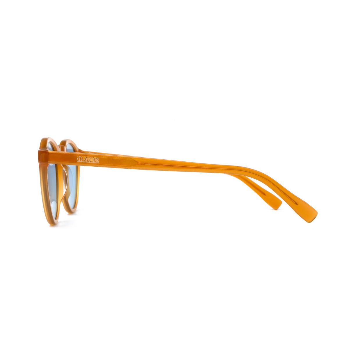TINOS IN ELECTRUM AMBER WITH KYANO BLUE LENSES
