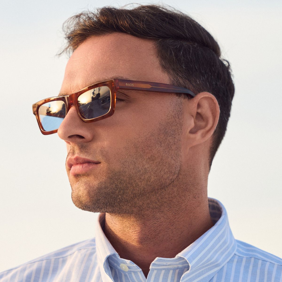 KYTHERA IN MARBLE HAVANA WITH KYANO BLUE LENSES