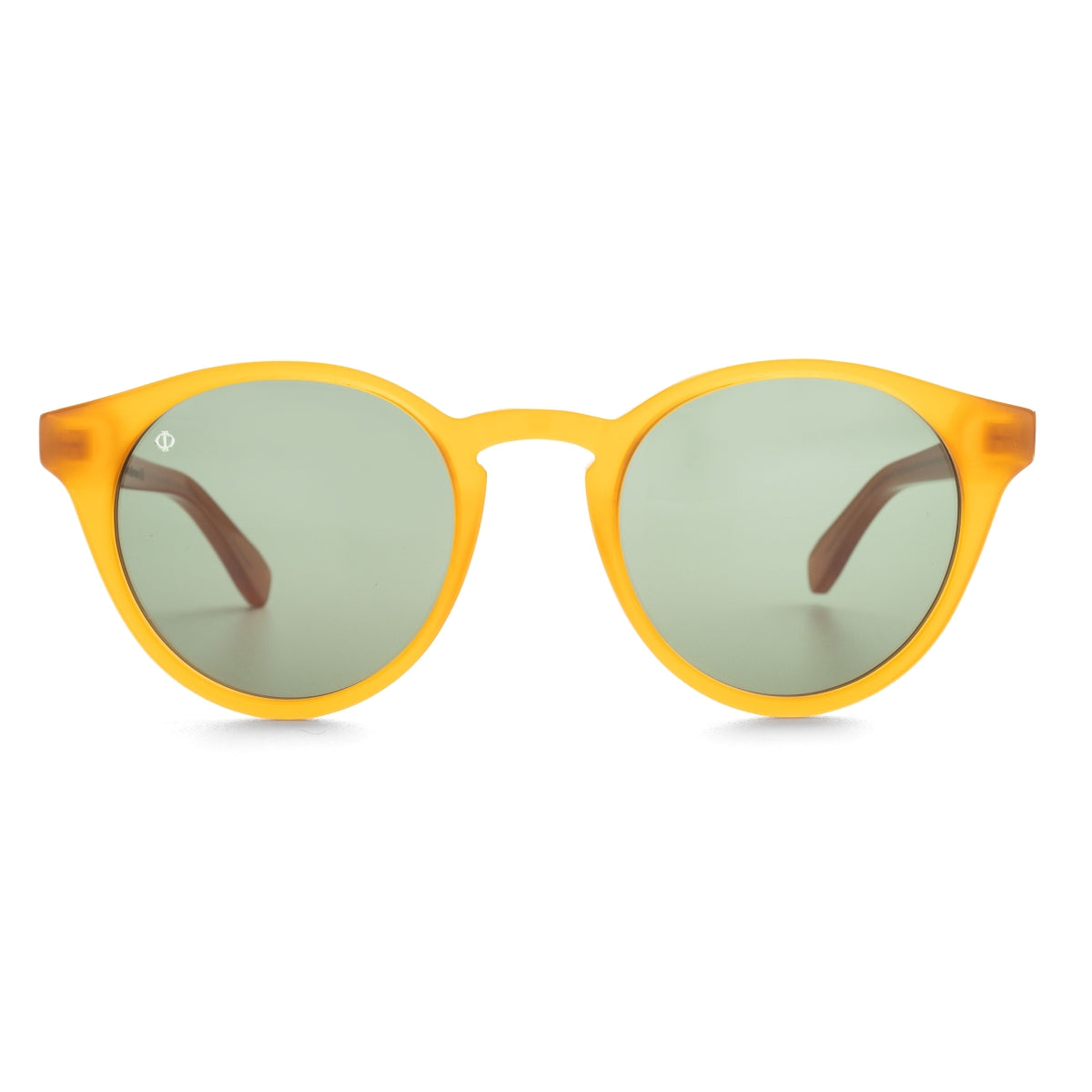 SYROS IN ELECTRUM AMBER WITH ALGAE GREEN LENSES