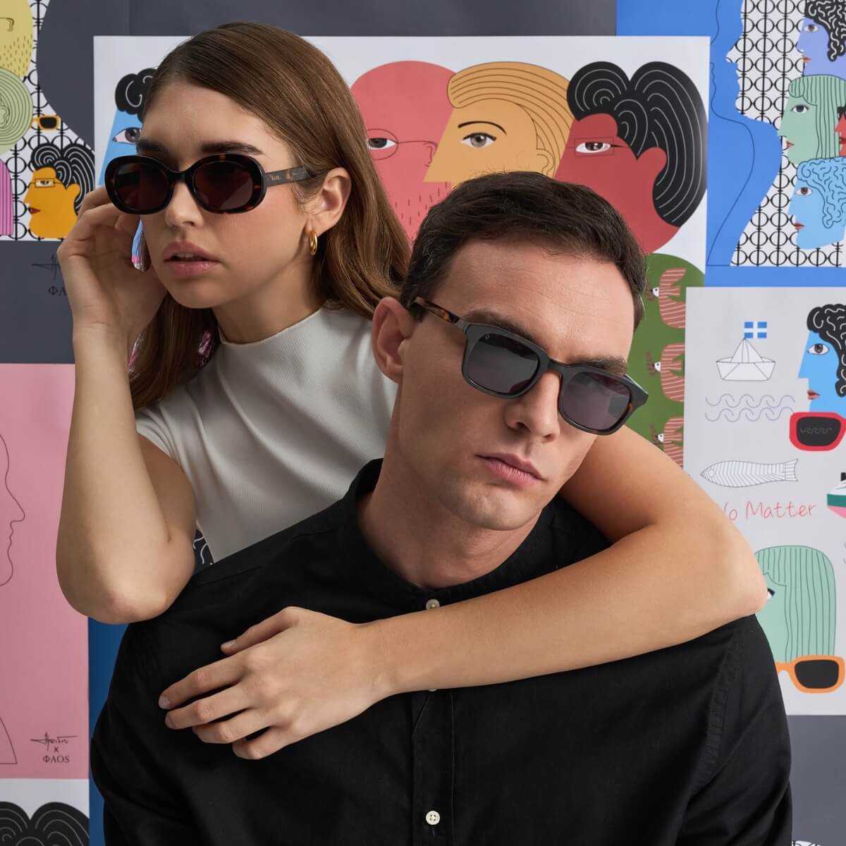 SANTORINI IN MARBLE BROWN WITH STONE BROWN LENSES