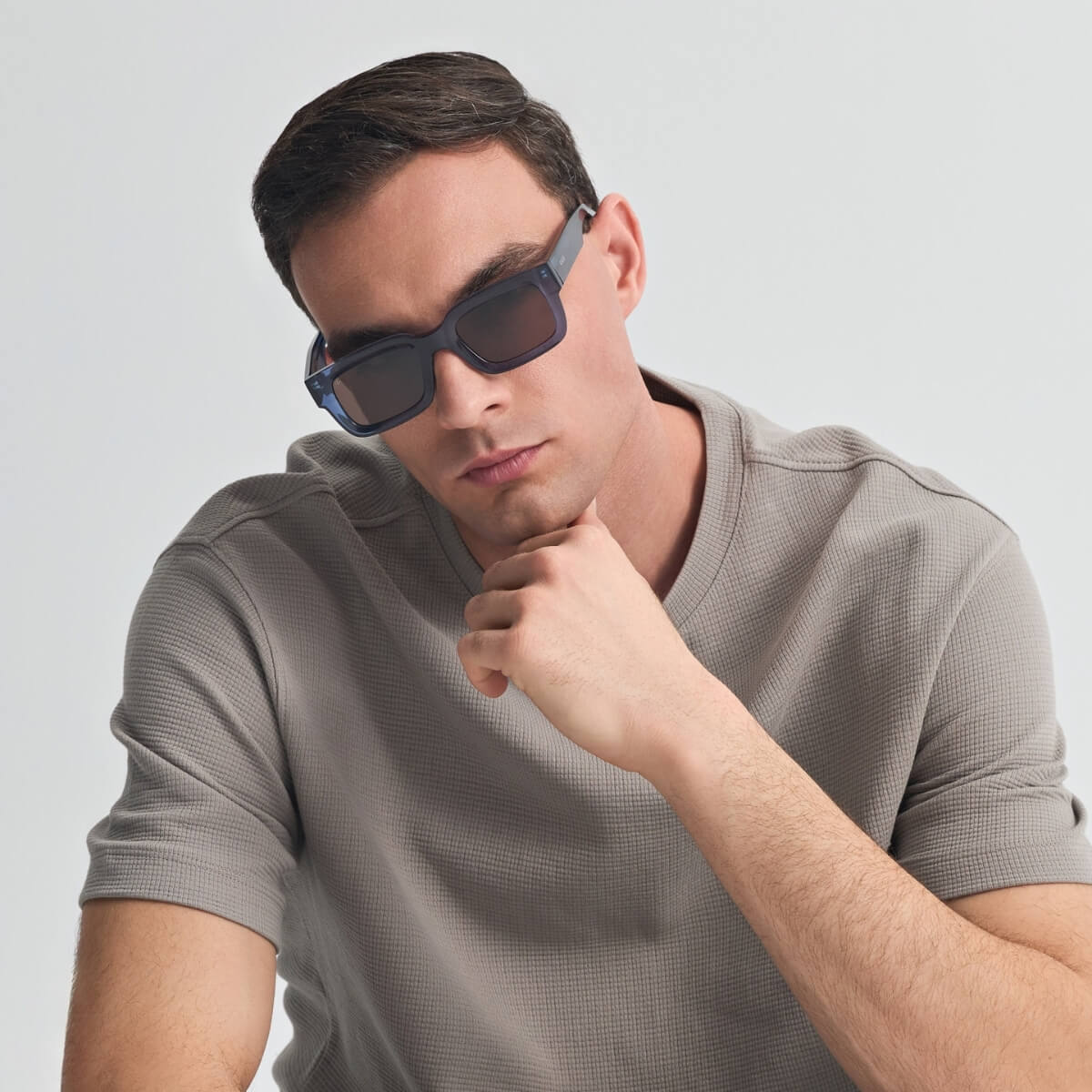 CRETE IN CRYSTAL BLUE WITH STONE BROWN LENSES