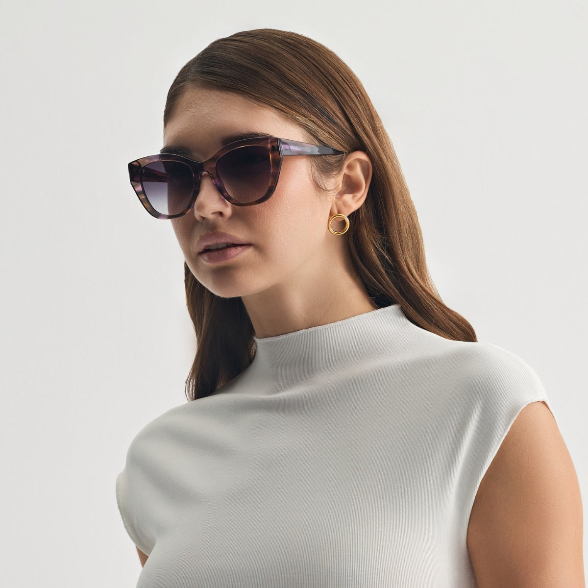 MILOS IN MARBLE PURPLE WITH SUNSET GREY LENSES