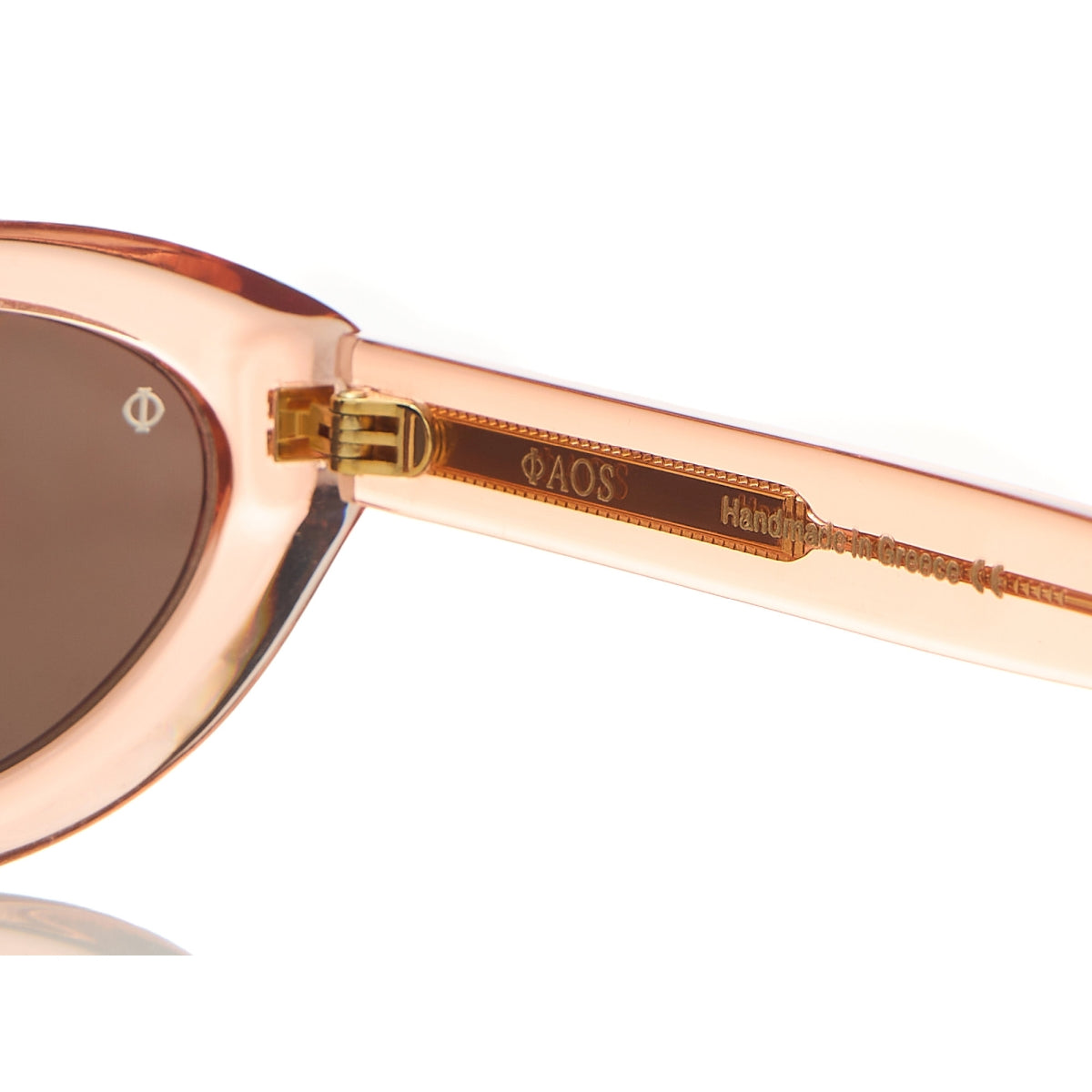 ANTIPAROS IN CRYSTAL PEACH WITH STONE BROWN LENSES