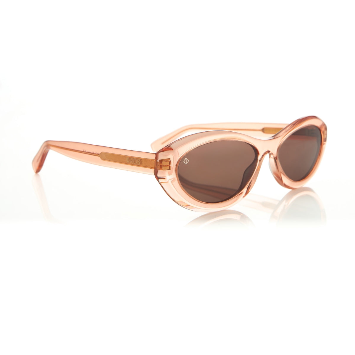 ANTIPAROS IN CRYSTAL PEACH WITH STONE BROWN LENSES