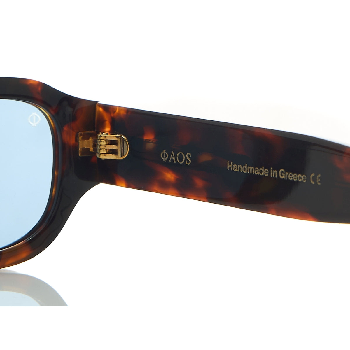 MYKONOS IN MARBLE BROWN WITH KYANO BLUE LENSES