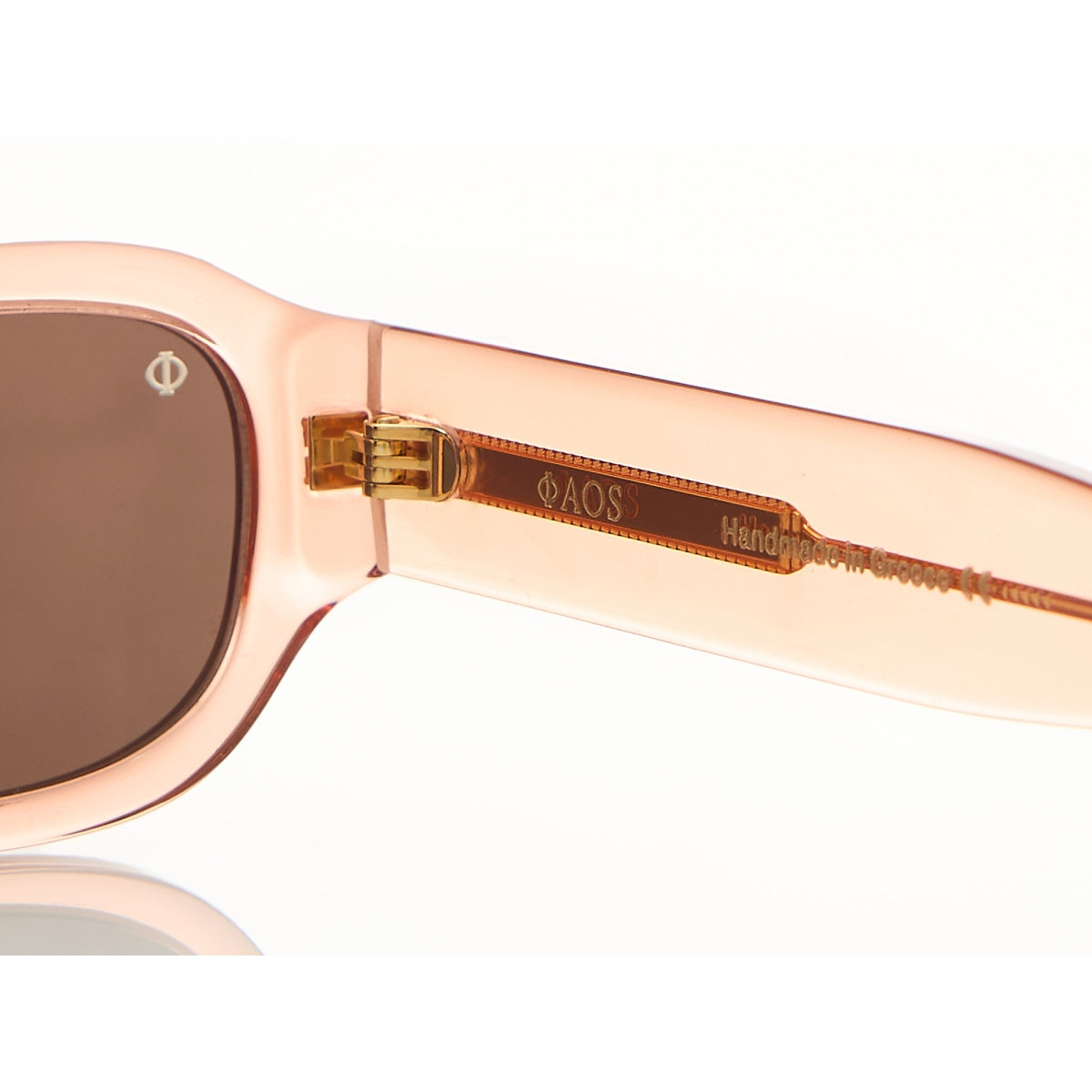 MYKONOS IN CRYSTAL PEACH WITH STONE BROWN LENSES