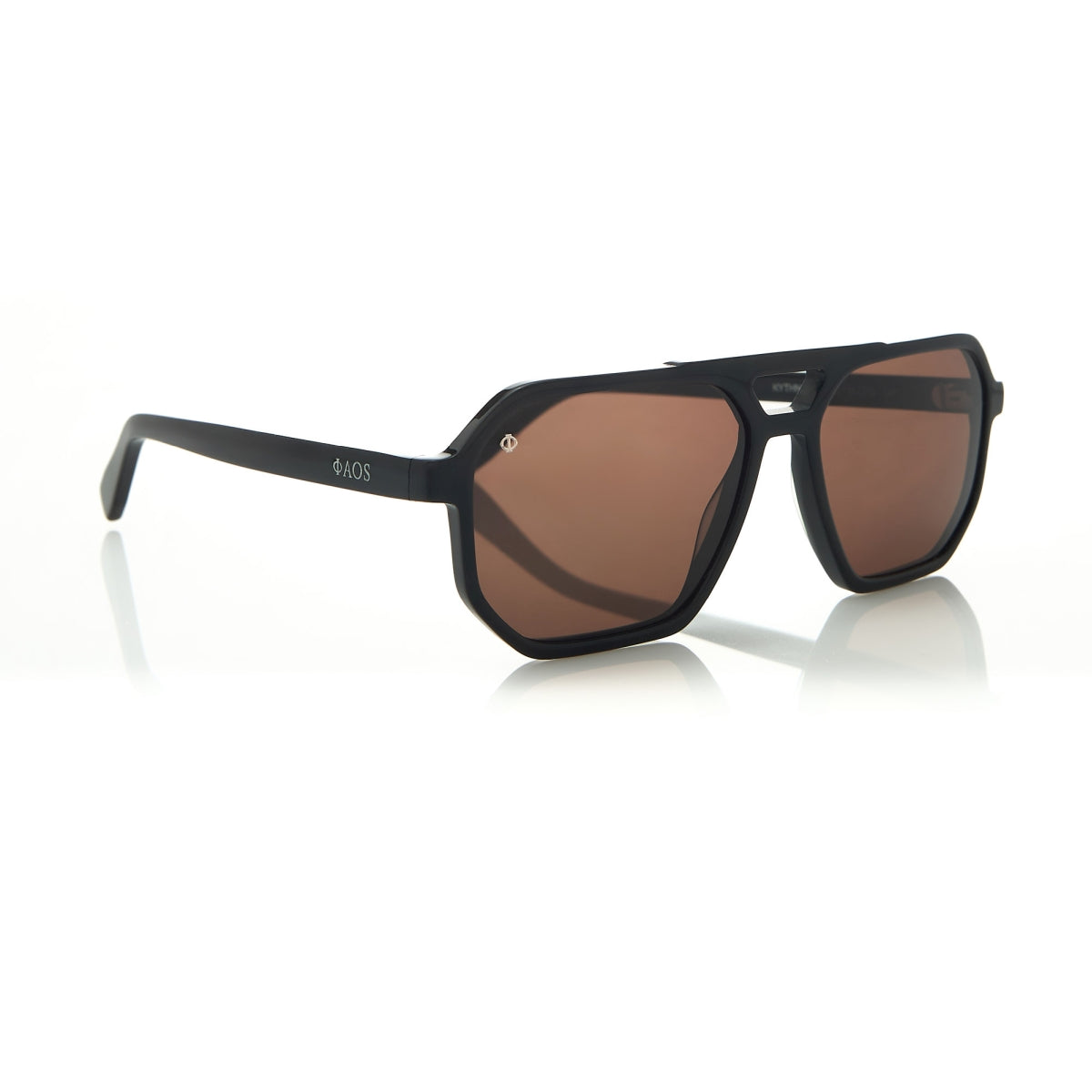 KYTHNOS IN EREVOS BLACK WITH STONE BROWN LENSES