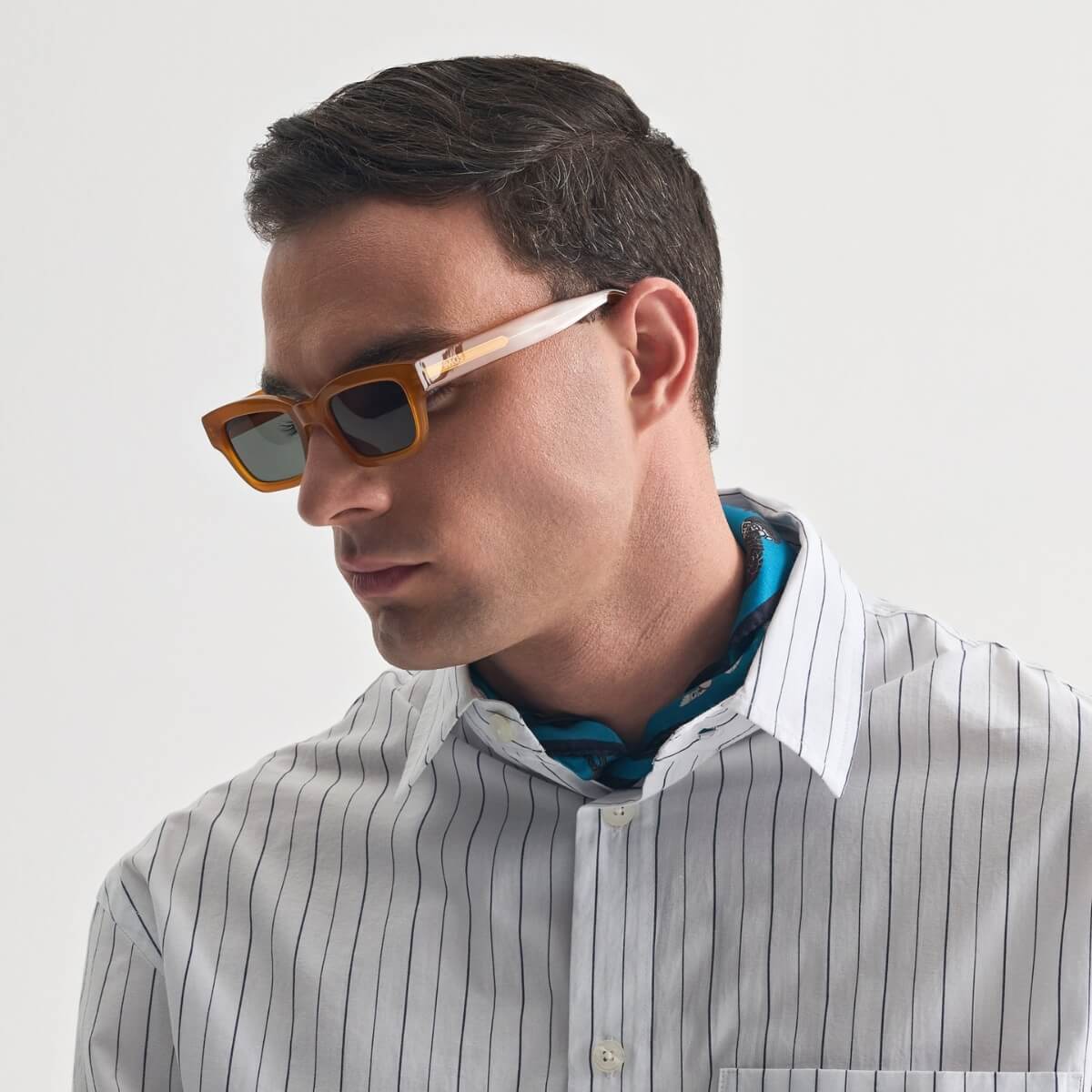 KALYMNOS IN ELECTRUM AMBER WITH ALGAE GREEN LENSES