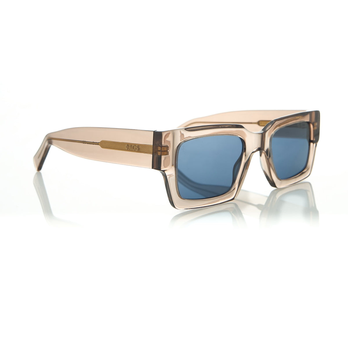 NAXOS IN CRYSTAL BEIGE WITH AEGEAN BLUE LENSES