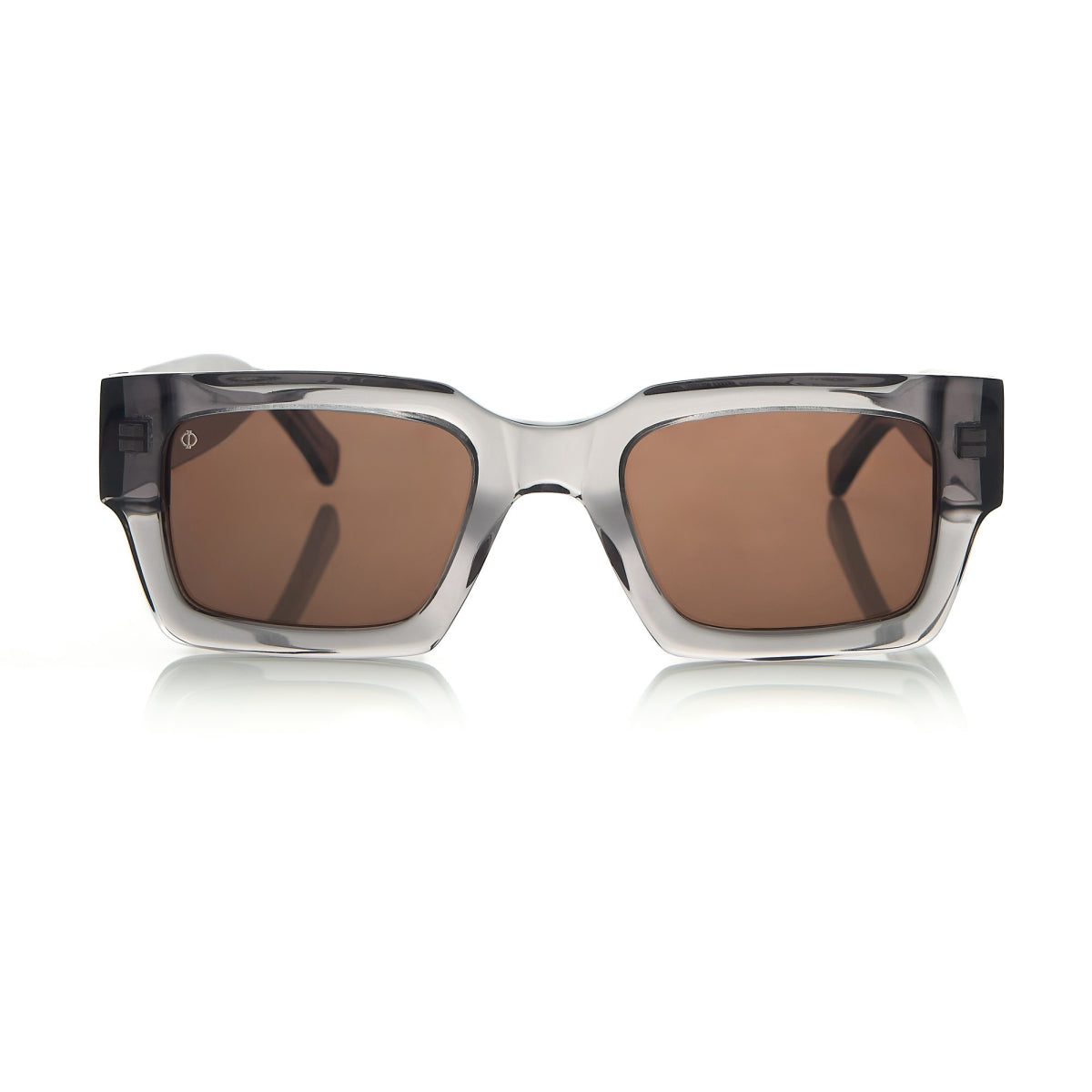 NAXOS IN CRYSTAL GREY WITH STONE BROWN LENSES