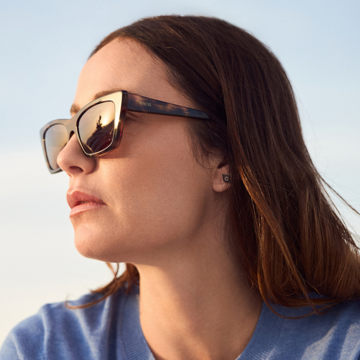 CORFU IN MARBLE BEIGE WITH STONE BROWN LENSES