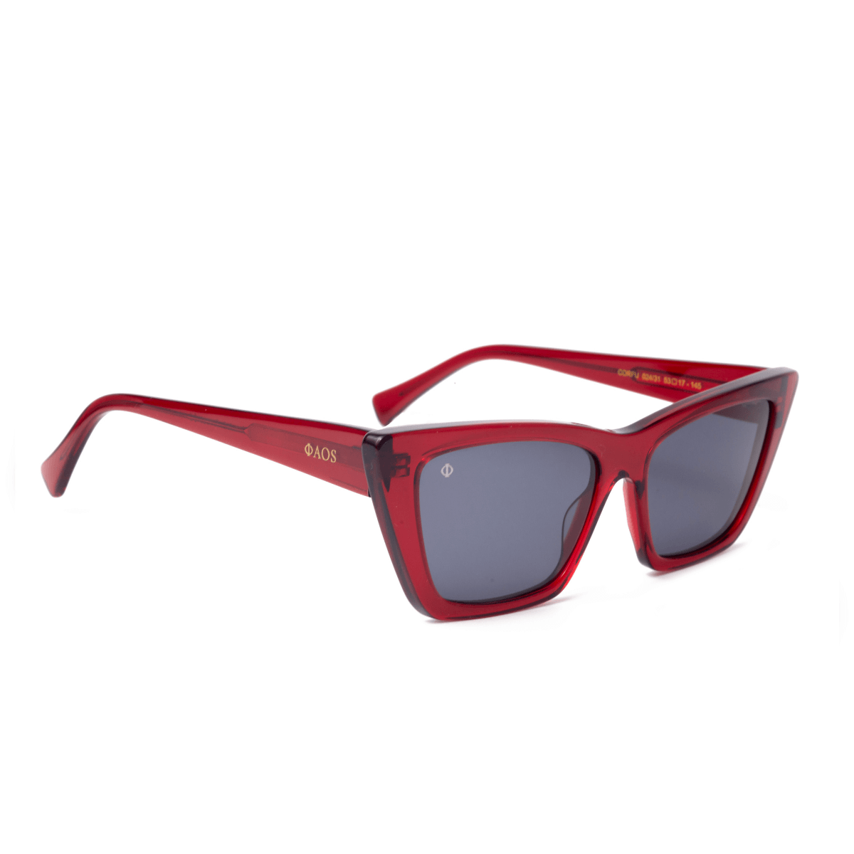 CORFU IN CRYSTAL RED WITH SHADE GREY LENSES
