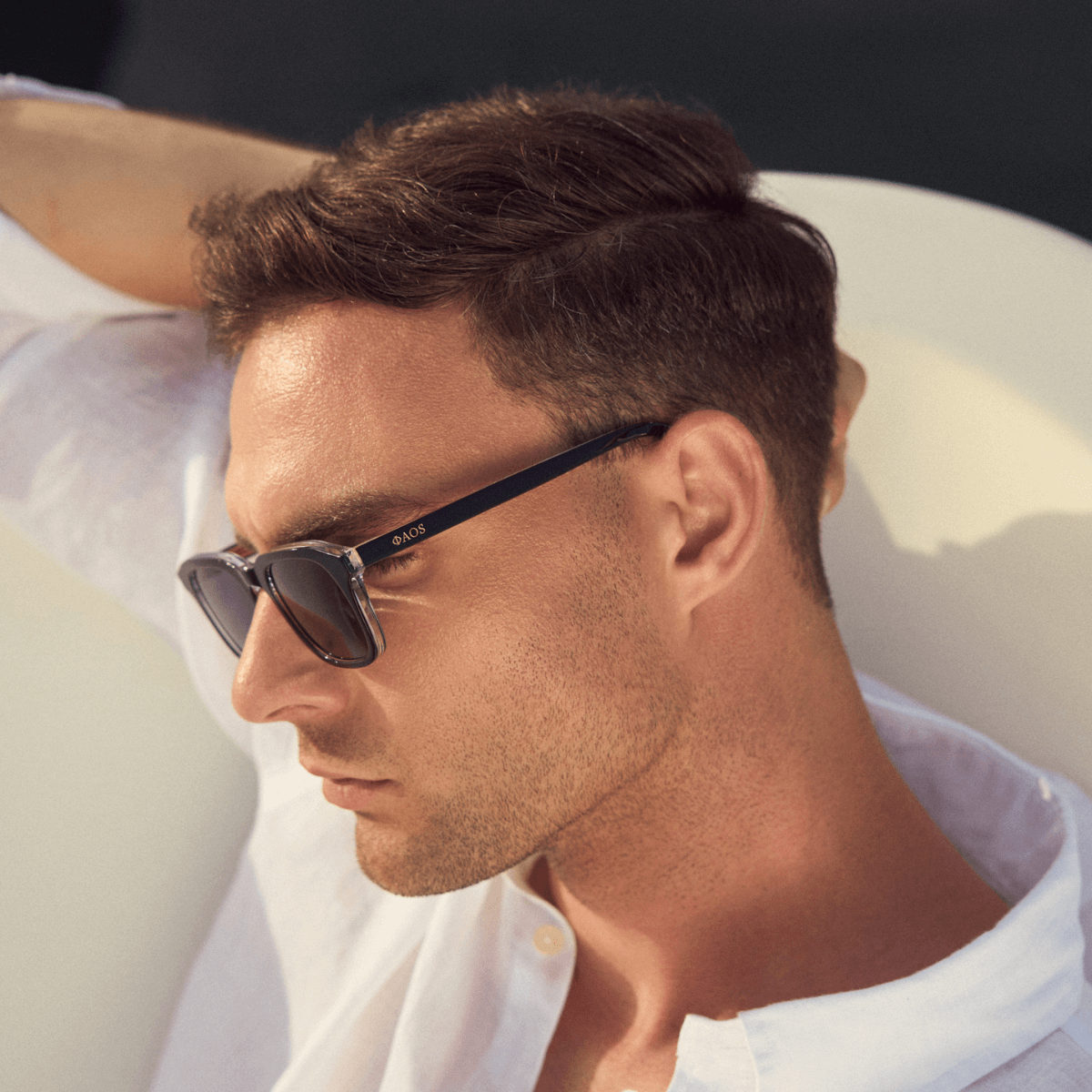 CASTELLO IN EREVOS BLACK WITH AEGEAN BLUE LENSES