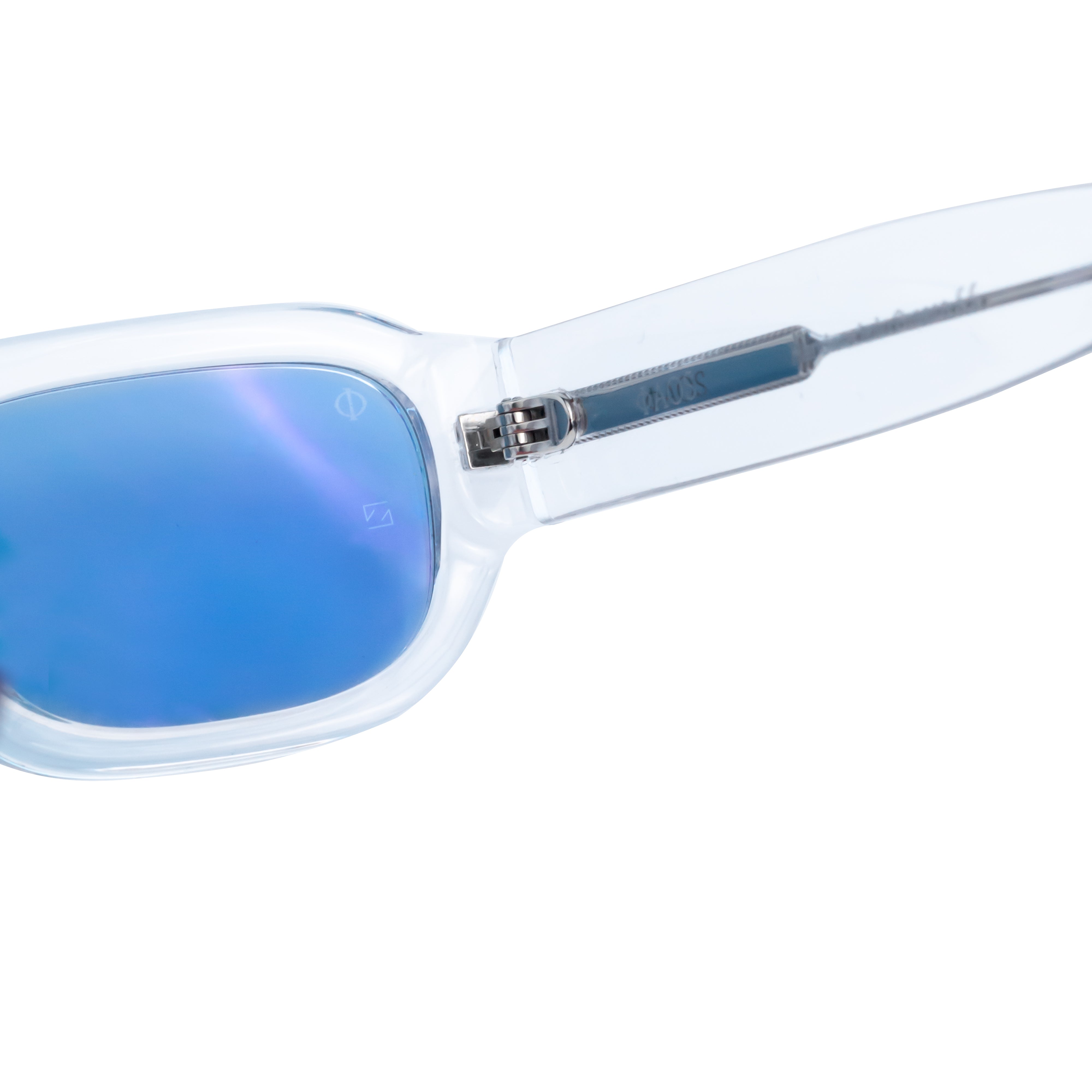 MYKONOS IN CRYSTAL GREY WITH KYANO BLUE LENSES