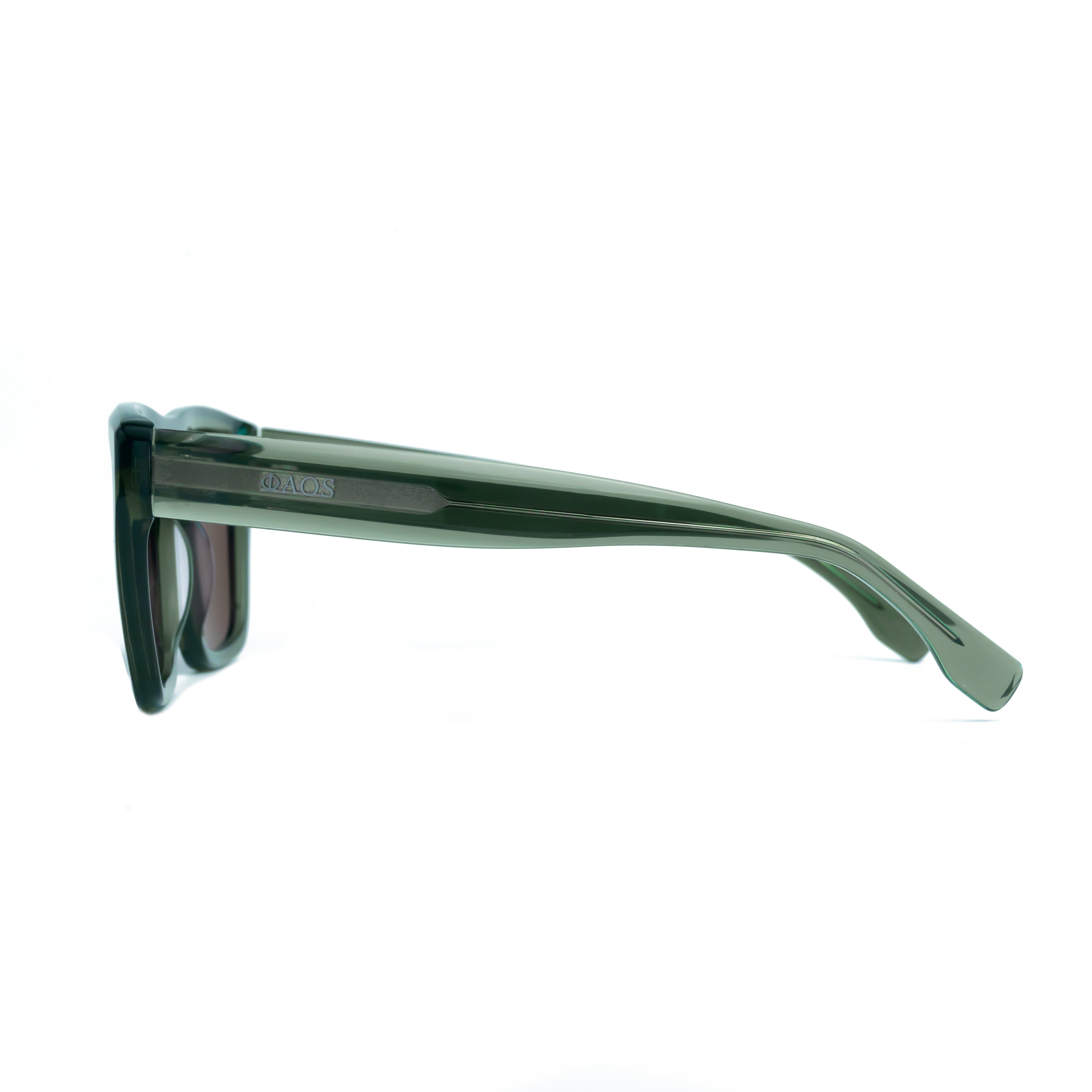 DELOS IN CRYSTAL GREEN WITH STONE BROWN LENSES