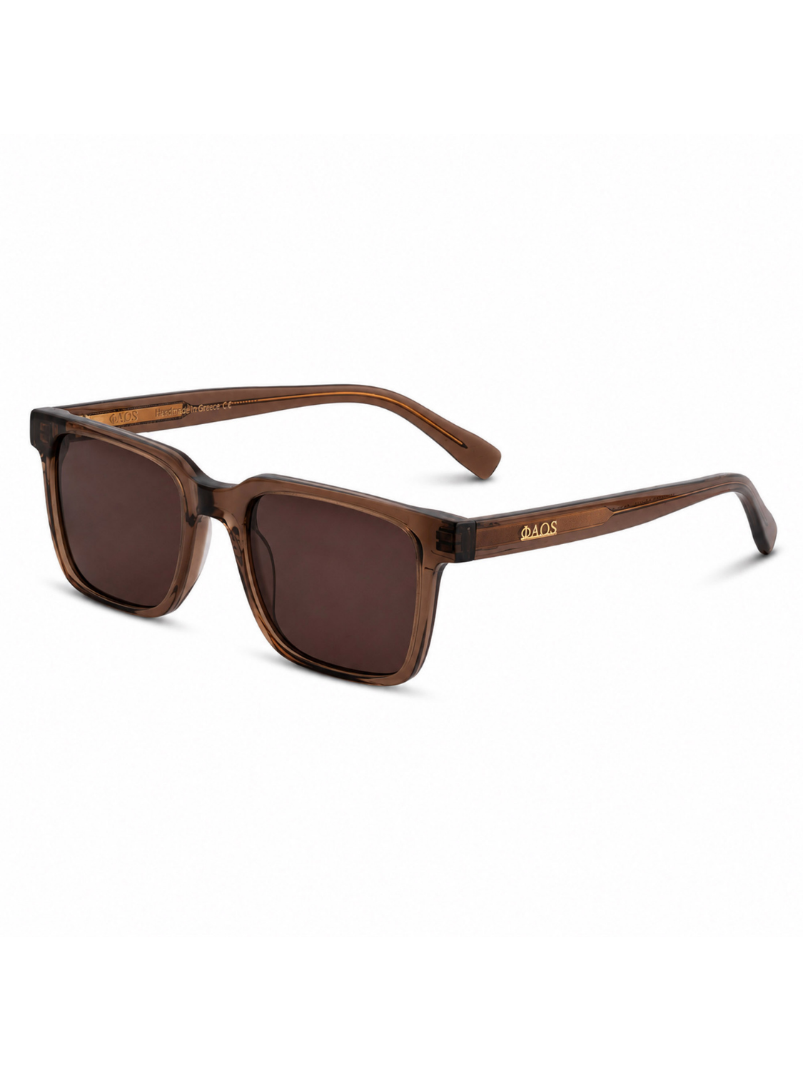 ANDROS IN CRYSTAL SEPIA WITH STONE BROWN LENSES