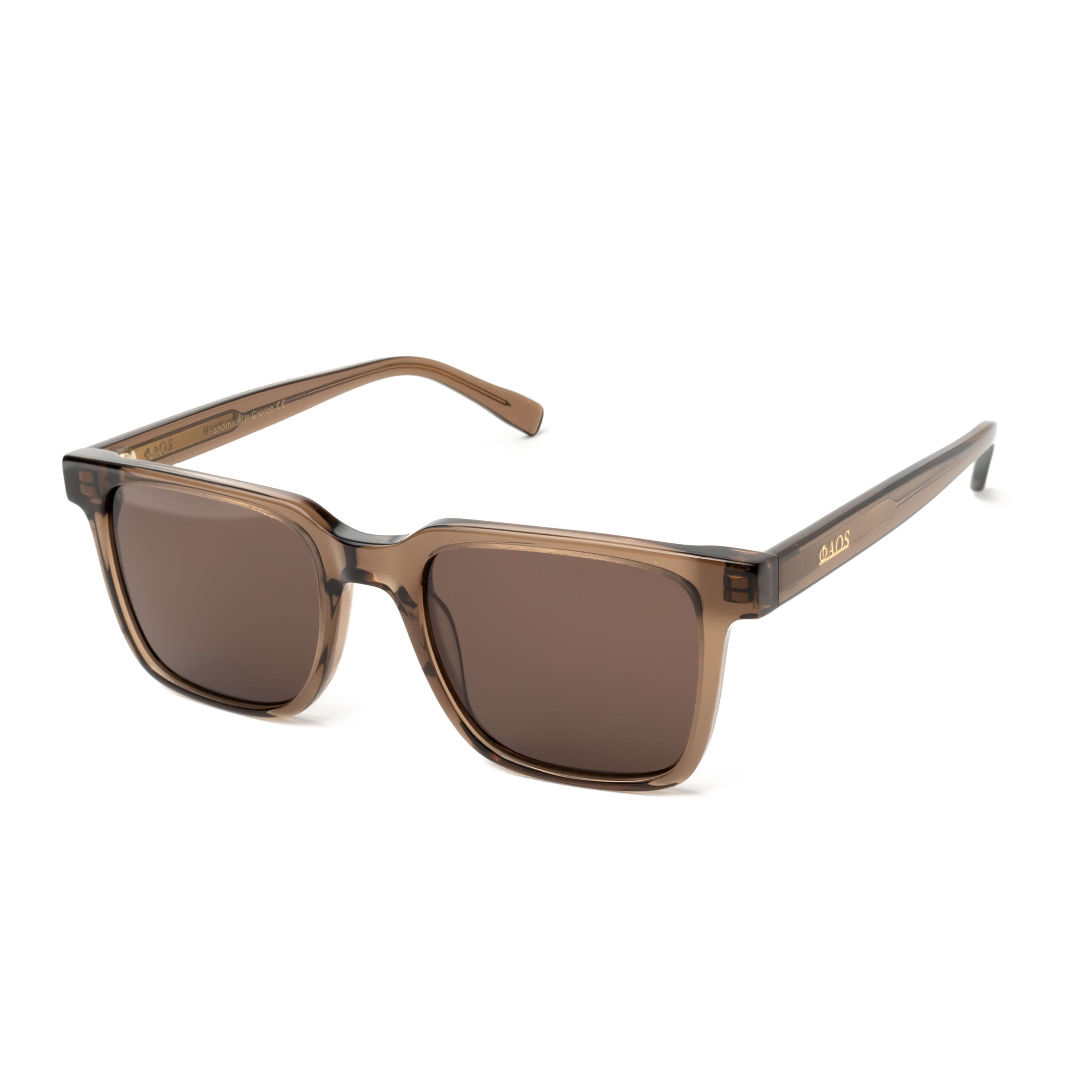 ANDROS IN CRYSTAL SEPIA WITH STONE BROWN LENSES