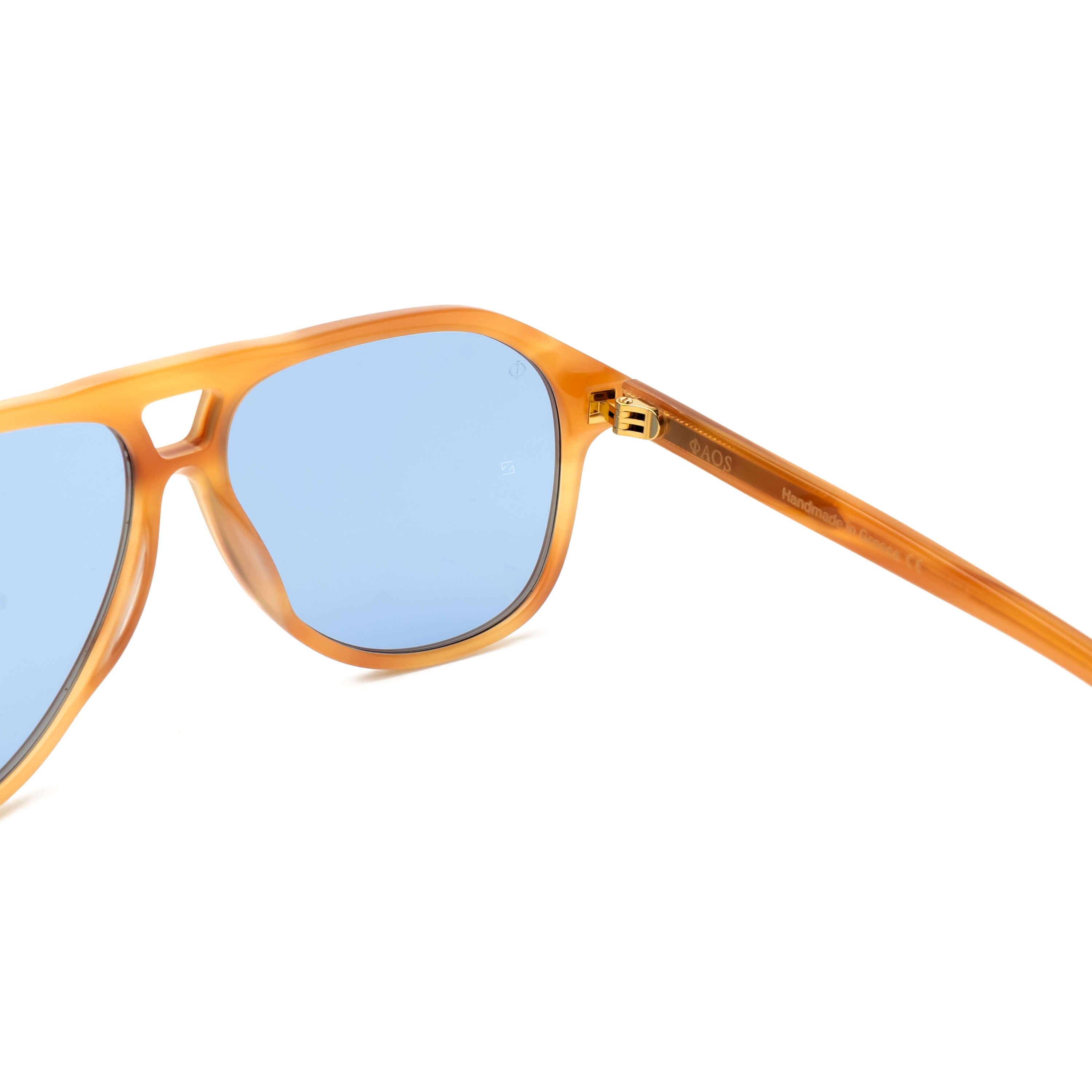 SERIFOS IN MARBLE AMBER WITH KYANO BLUE LENSES