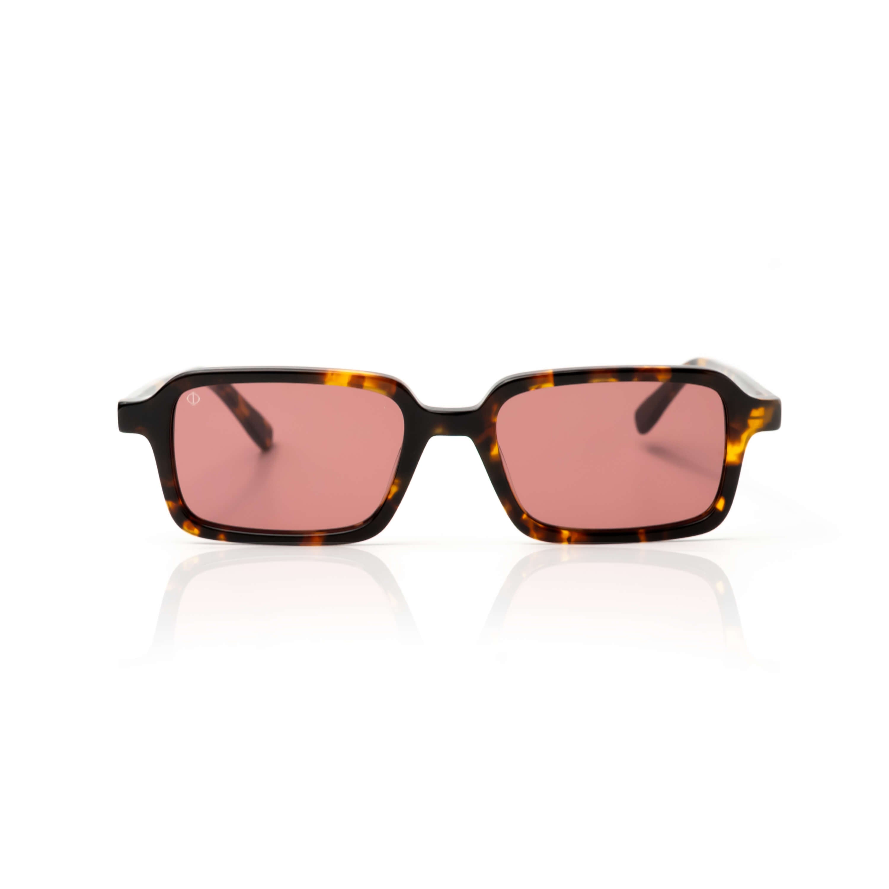 KEROS IN MARBLE BROWN WITH VOLCANIC RED LENSES