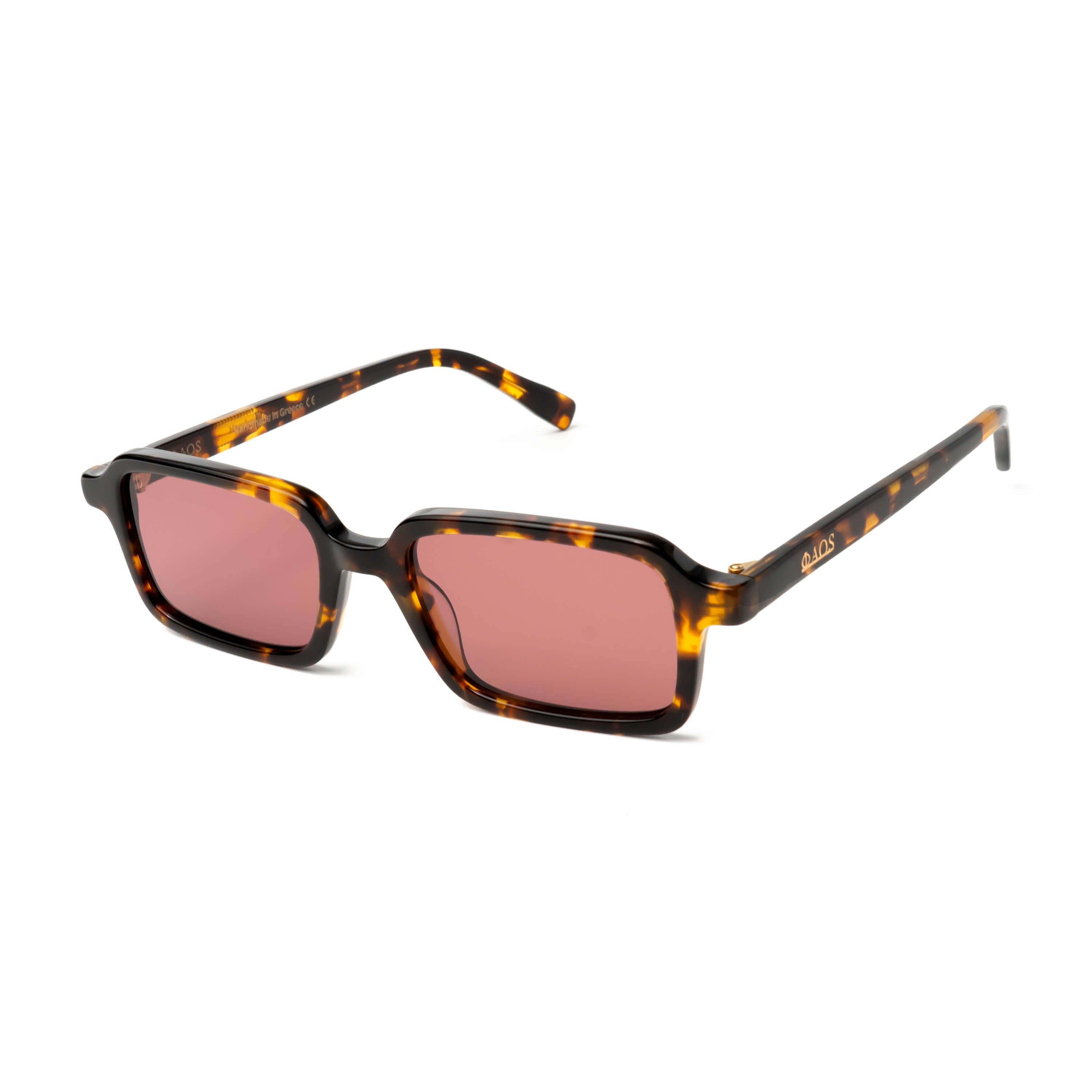 KEROS IN MARBLE BROWN WITH VOLCANIC RED LENSES