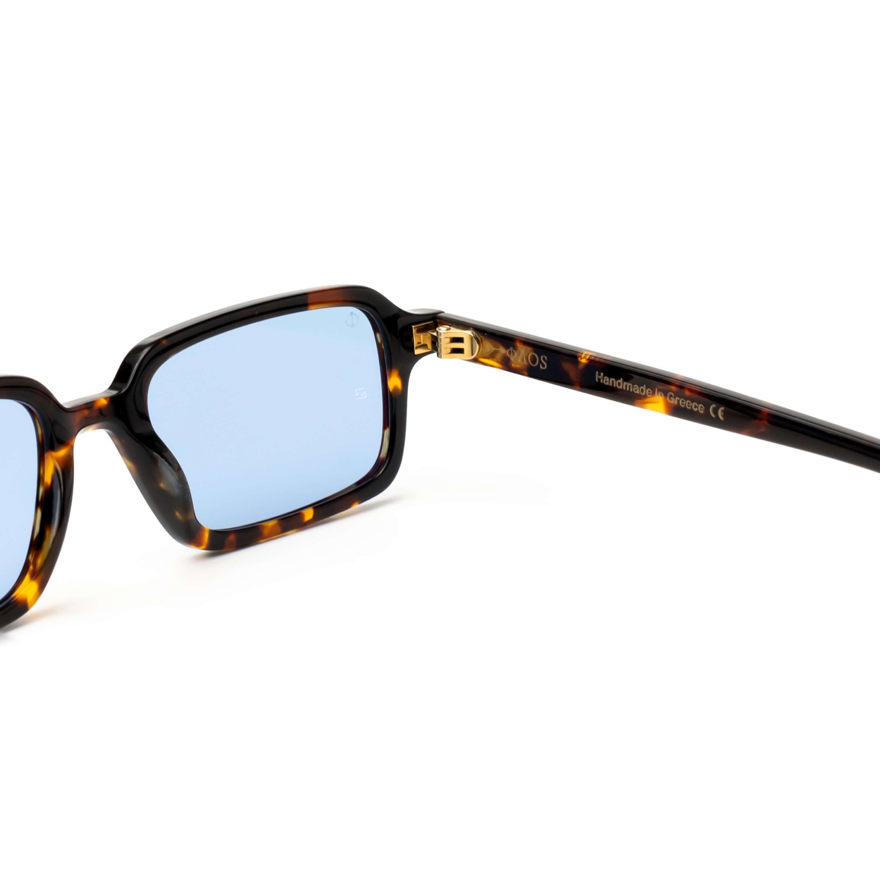 KEROS IN MARBLE BROWN WITH KYANO BLUE LENSES