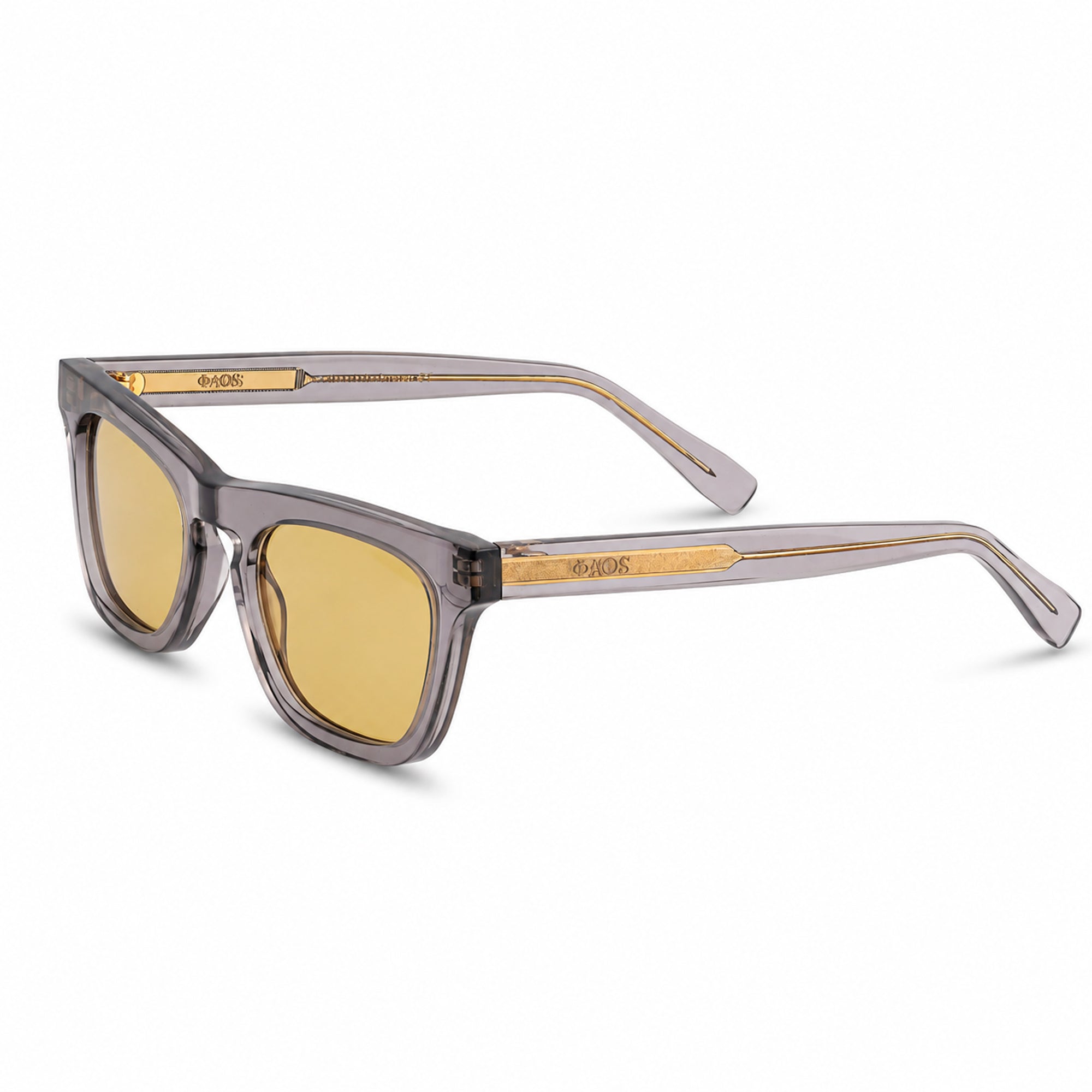 ICARIA IN CRYSTAL GREY WITH SAFFRON YELLOW LENSES