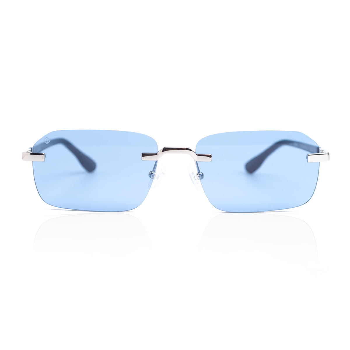 MYCENAE IN METALIC SILVER WITH KYANO BLUE LENSES