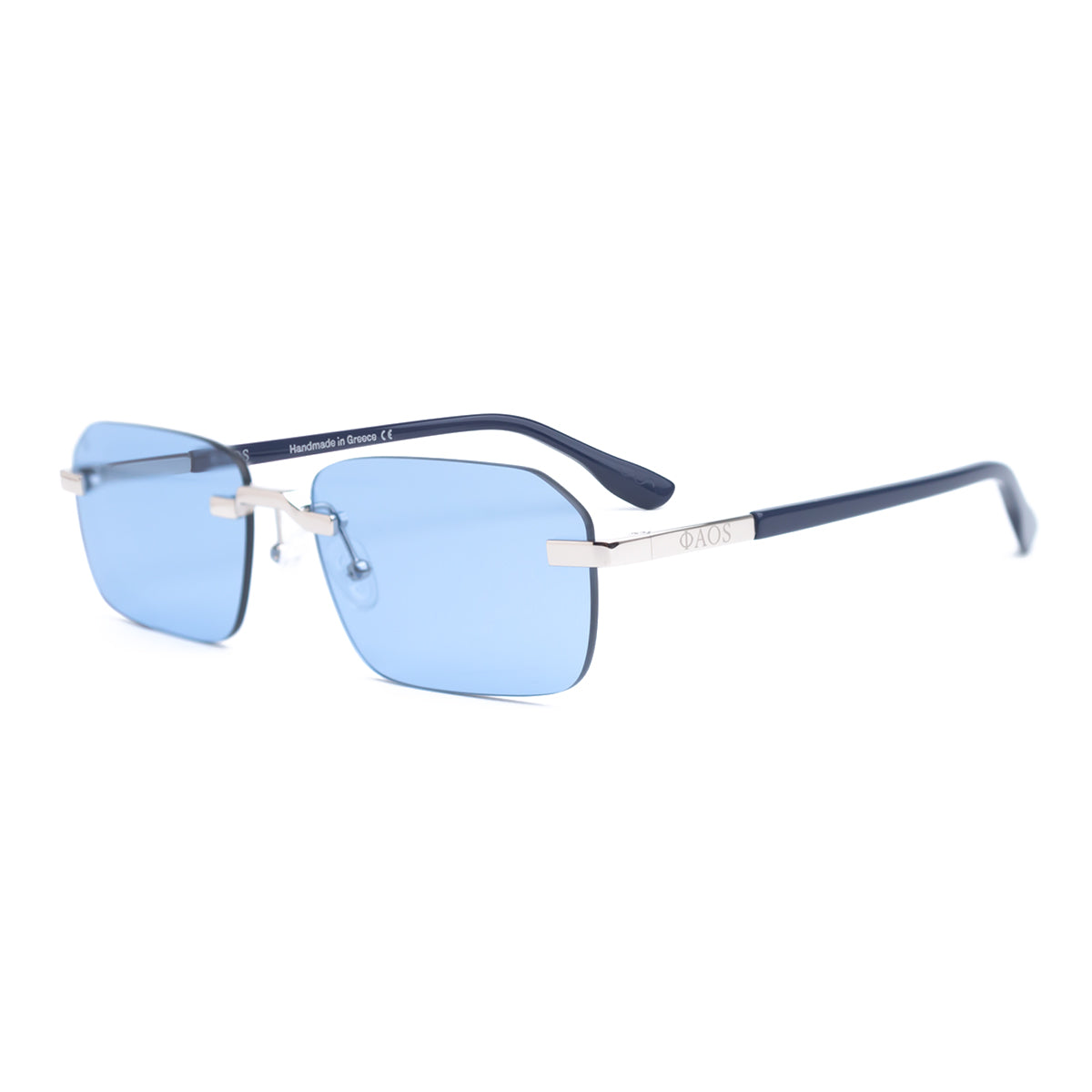 MYCENAE IN METALIC SILVER WITH KYANO BLUE LENSES