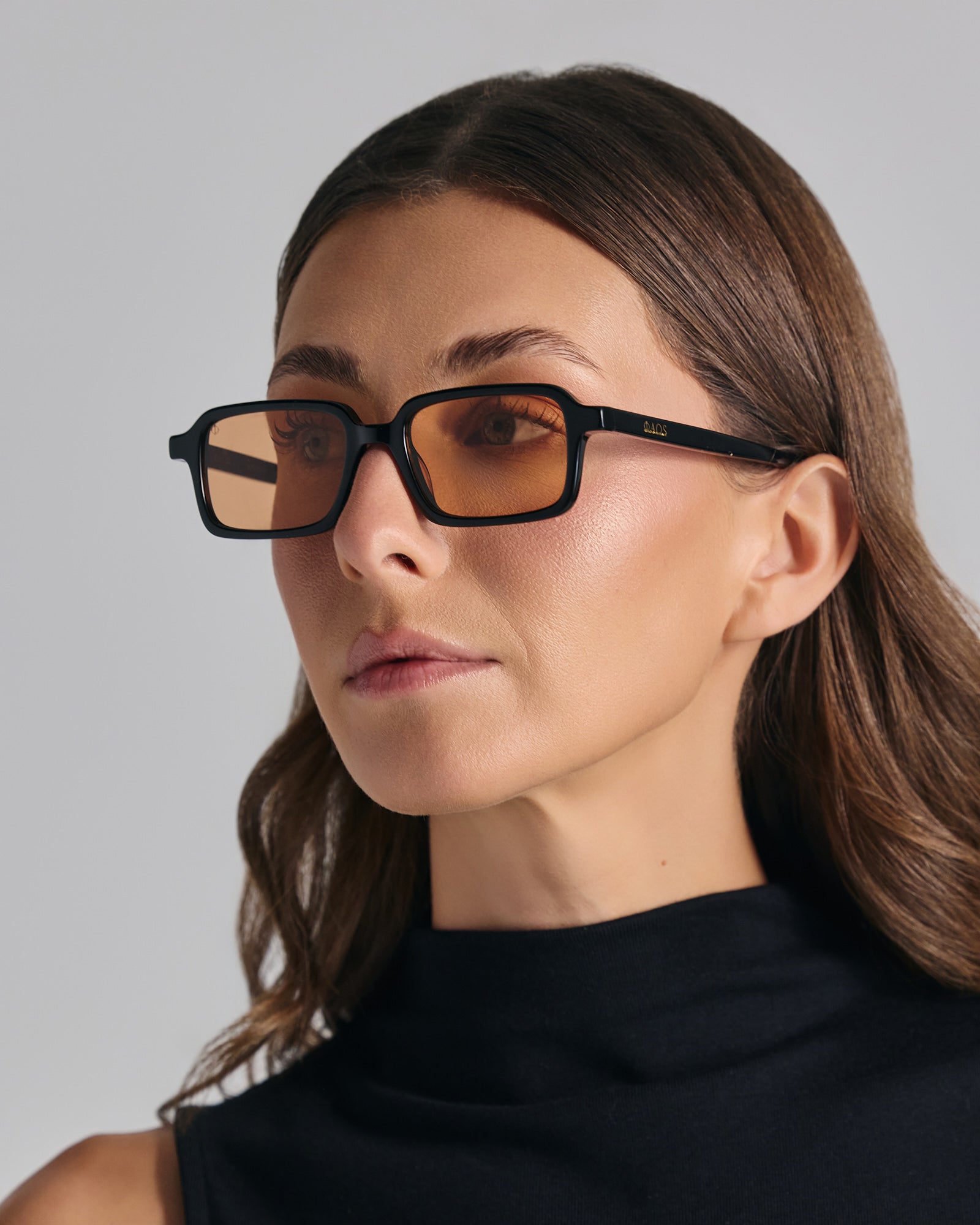 KEROS IN EREVOS BLACK WITH POTTERY BROWN LENSES