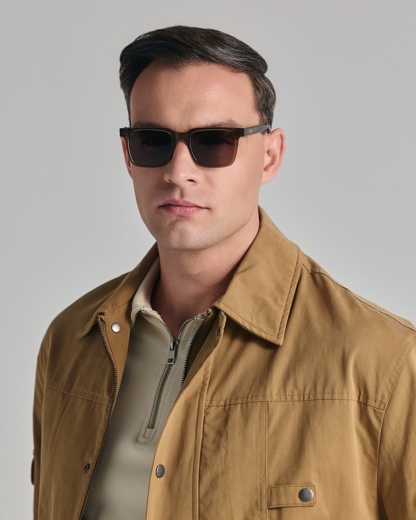 ANDROS IN CRYSTAL SEPIA WITH STONE BROWN LENSES