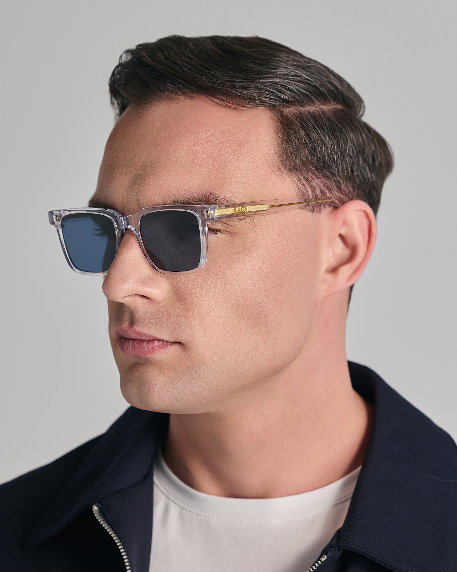 ANDROS IN CRYSTAL WHITE WITH AEGEAN BLUE LENSES