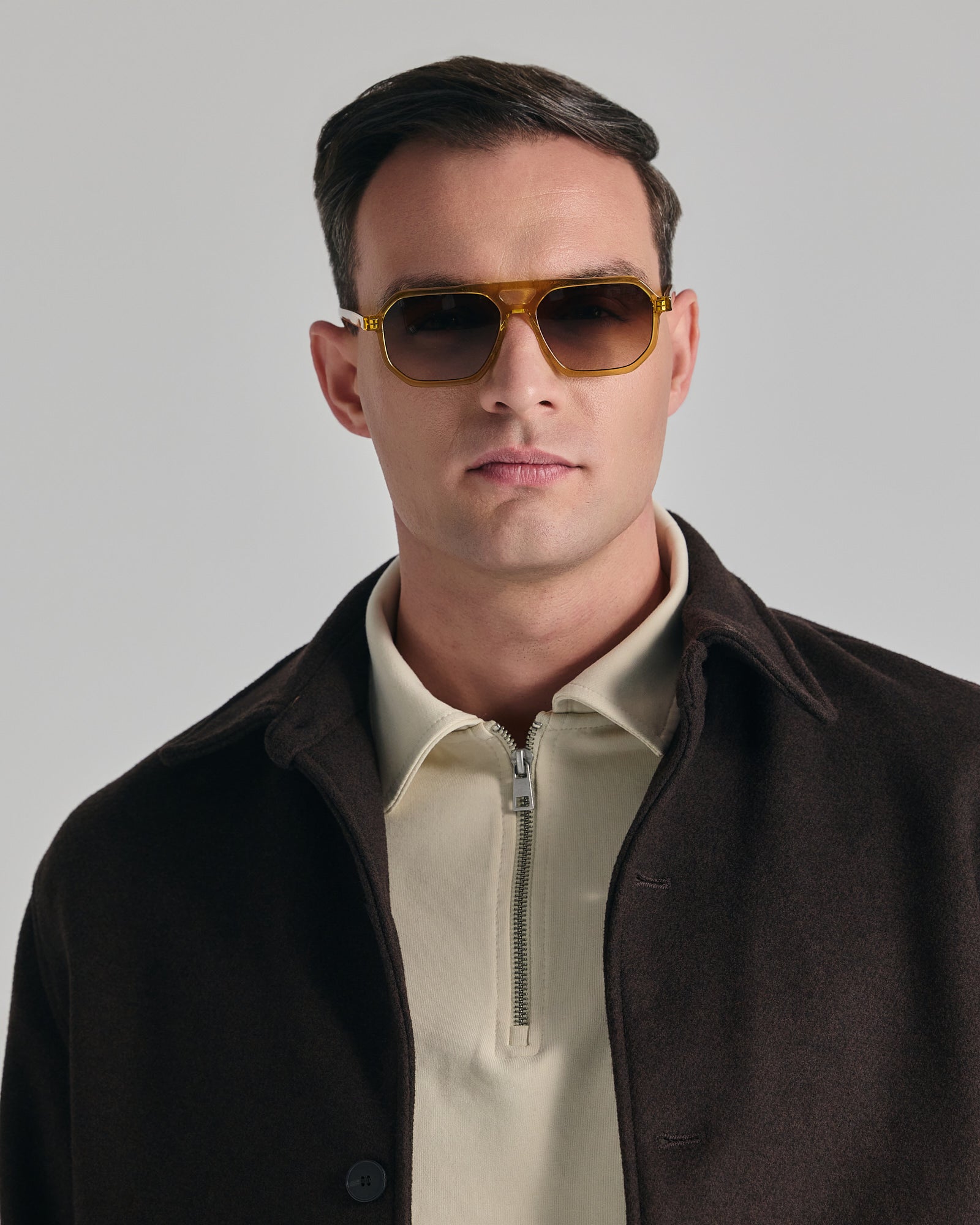 KYTHNOS IN GOLDEN CRYSTAL WITH SUNSET BROWN LENSES