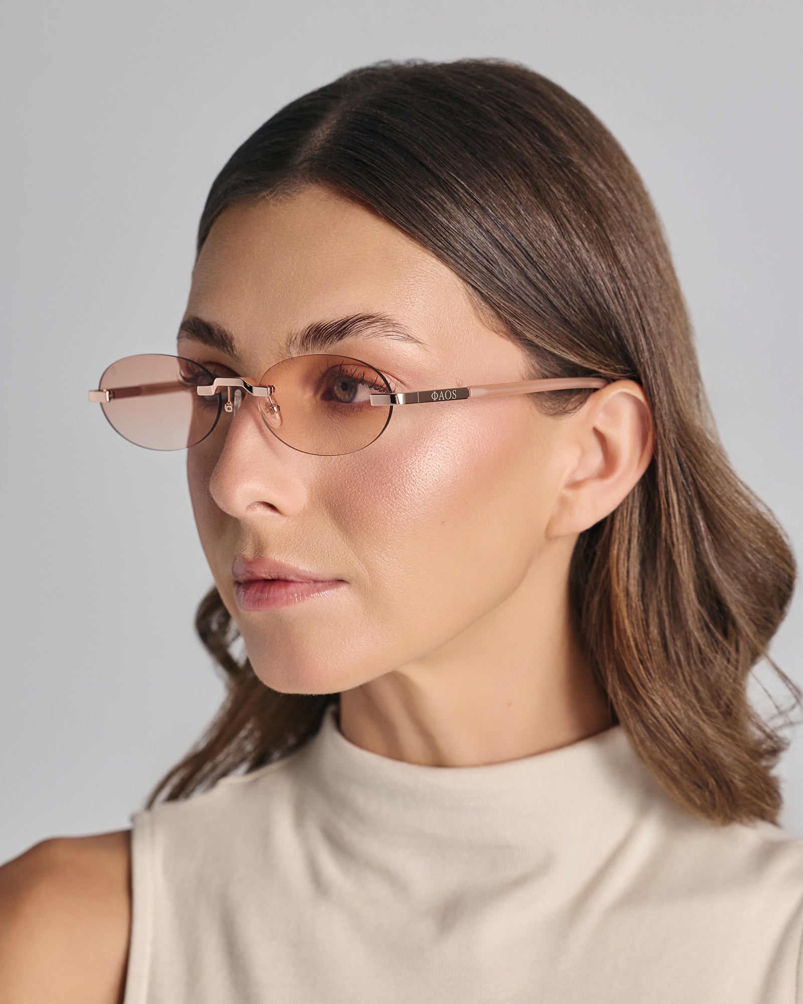 PHAESTUS IN ROSE GOLD WITH PINK SUNSET LENSES