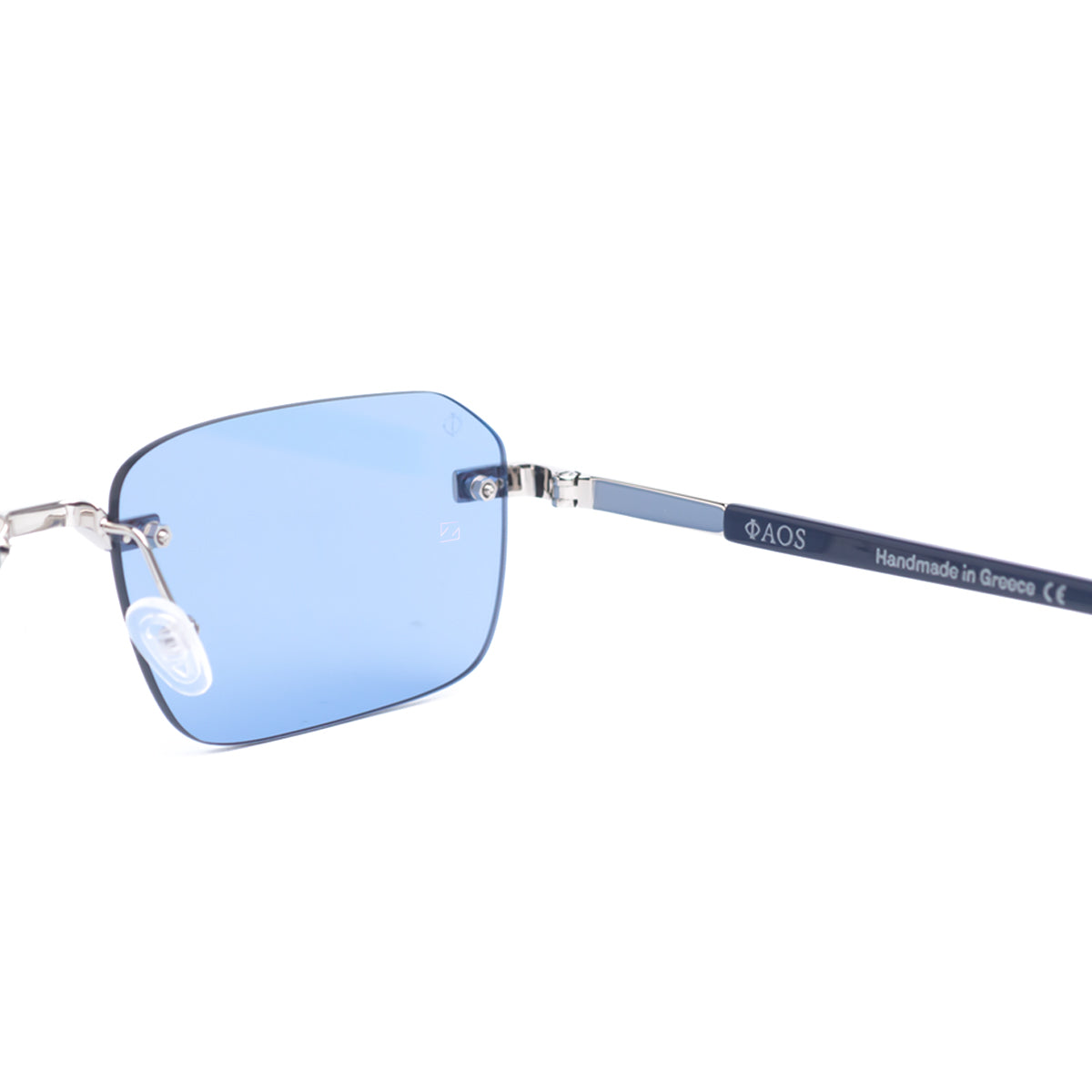 MYCENAE IN METALIC SILVER WITH KYANO BLUE LENSES