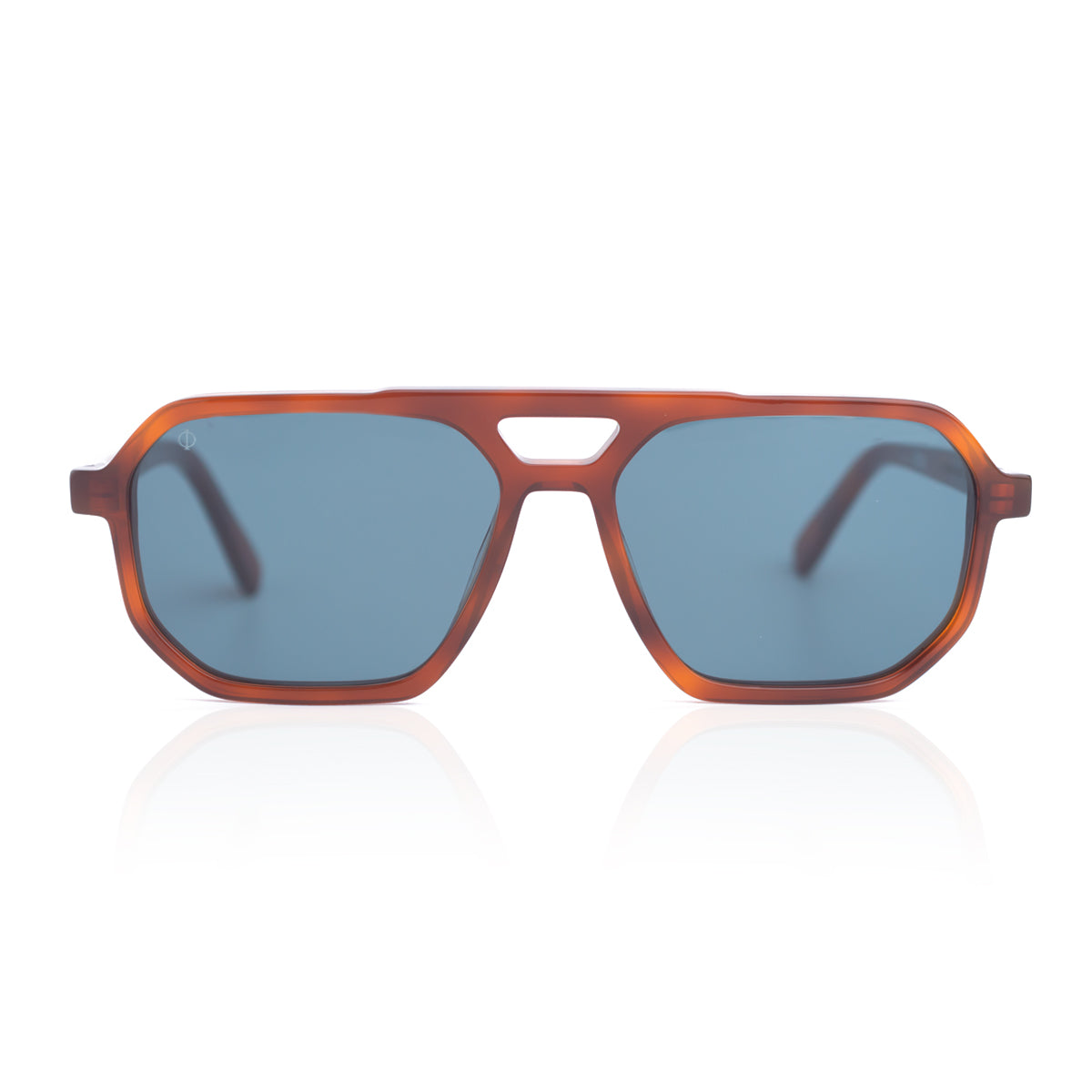 KYTHNOS IN MARBLE HAVANA WITH AEGEAN BLUE LENSES