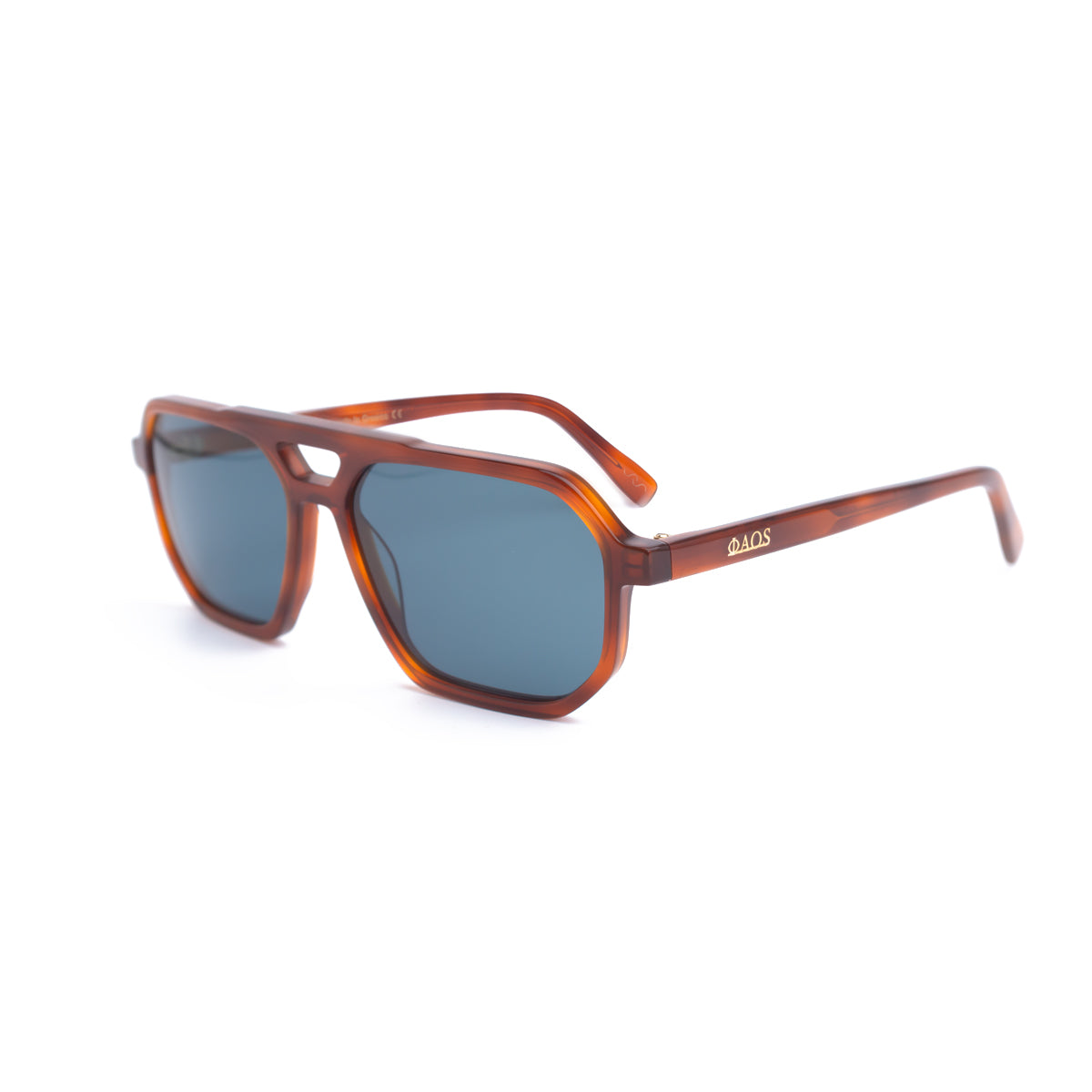 KYTHNOS IN MARBLE HAVANA WITH AEGEAN BLUE LENSES