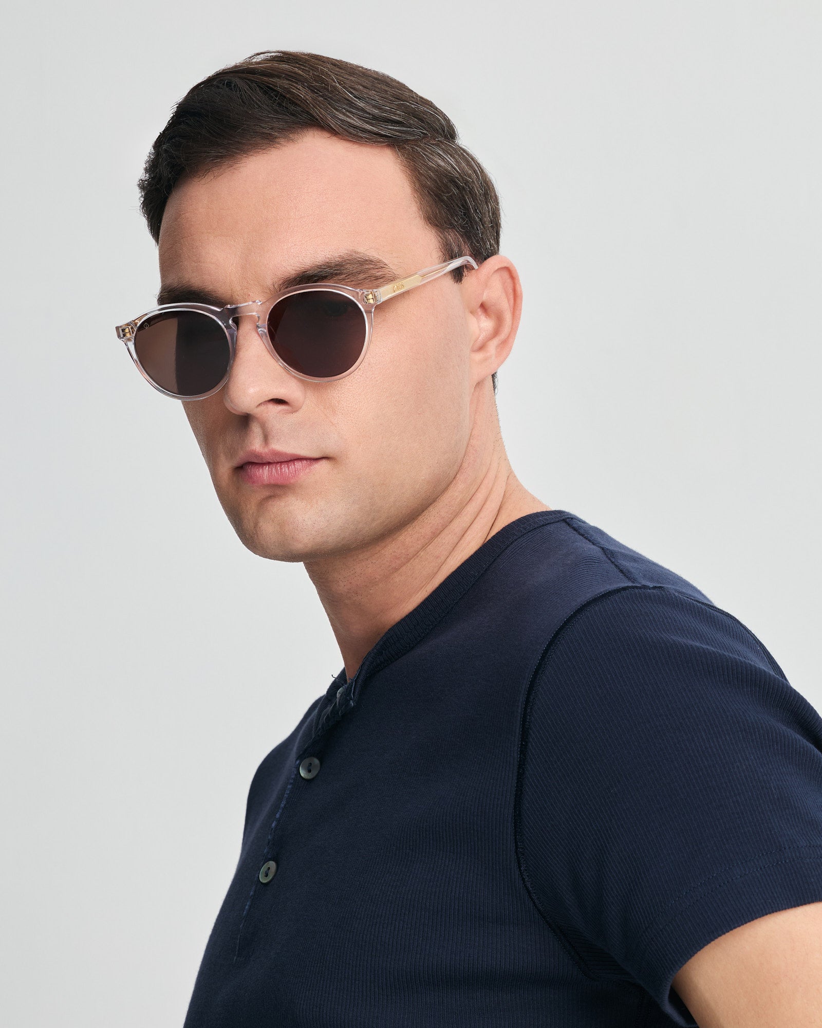 TINOS IN CRYSTAL WHITE WITH STONE BROWN LENSES