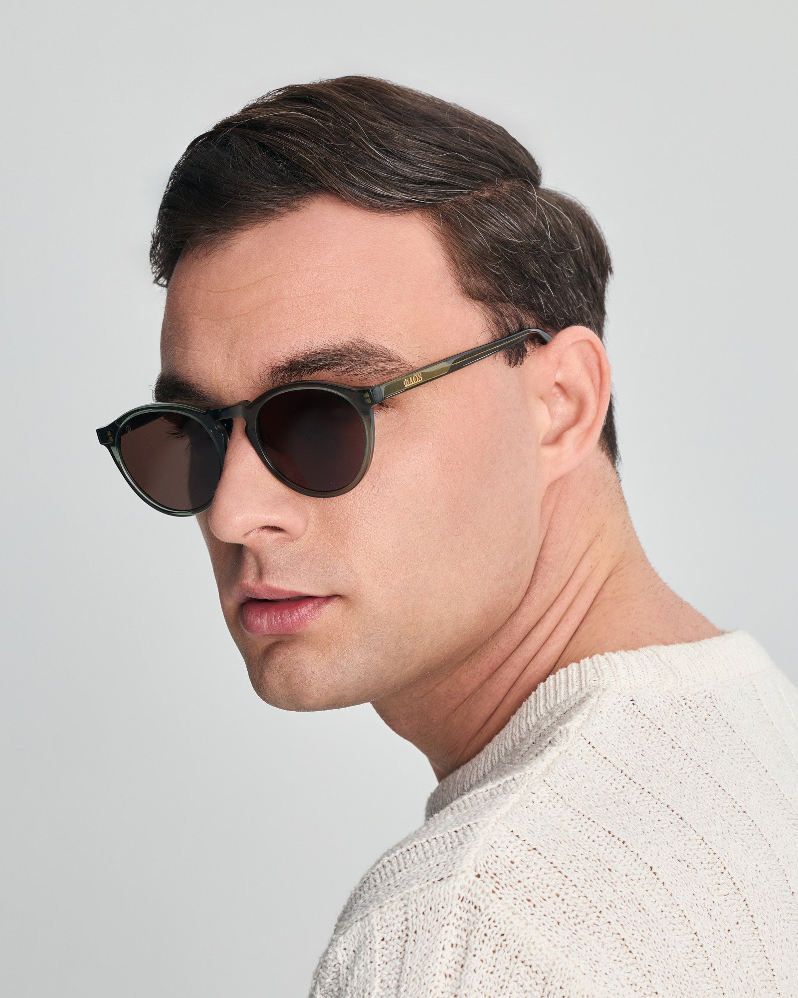 TINOS IN CRYSTAL SAGE WITH STONE BROWN LENSES