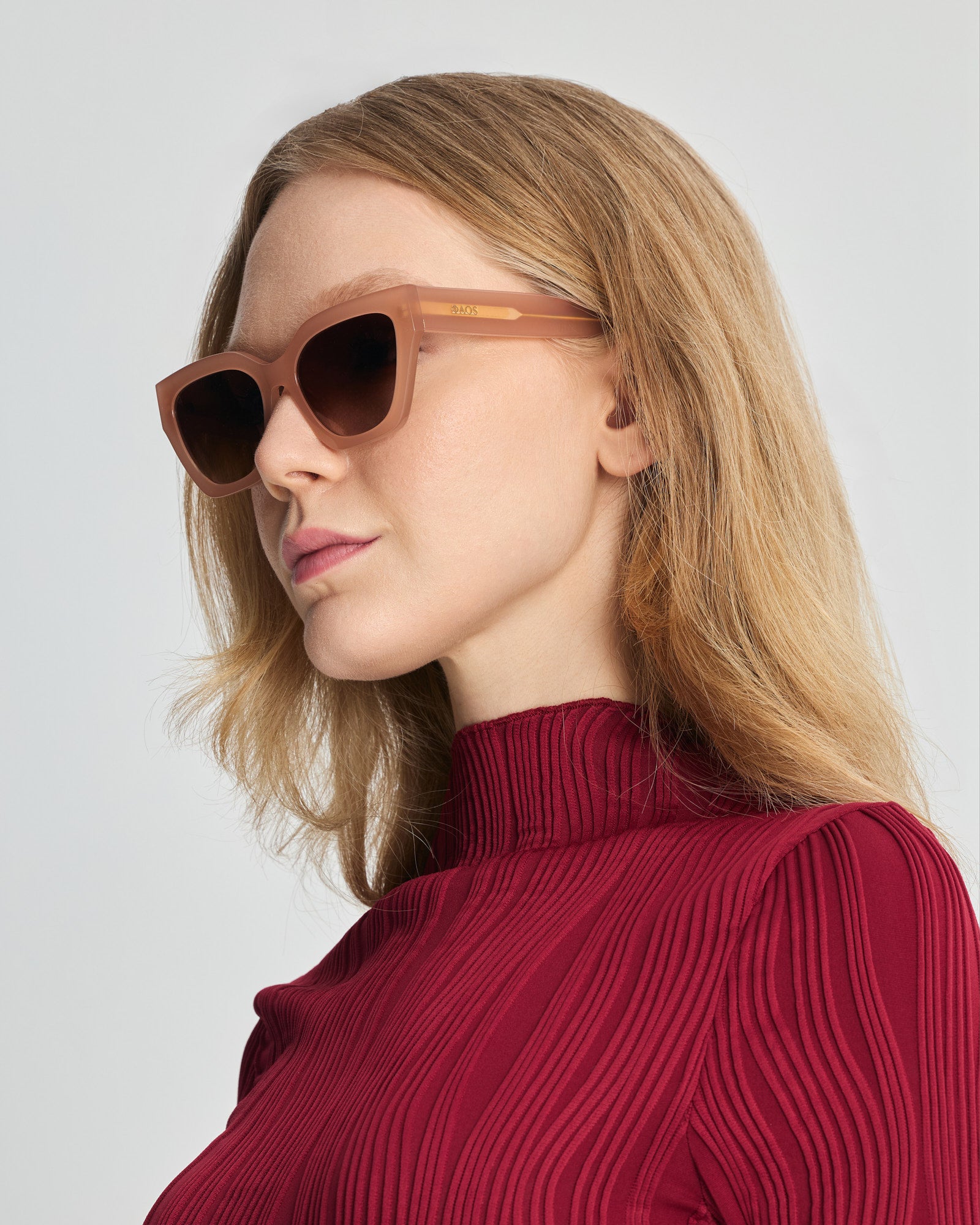 SKYROS IN AMBROSIA CLAY WITH SUNSET PURPLE LENSES