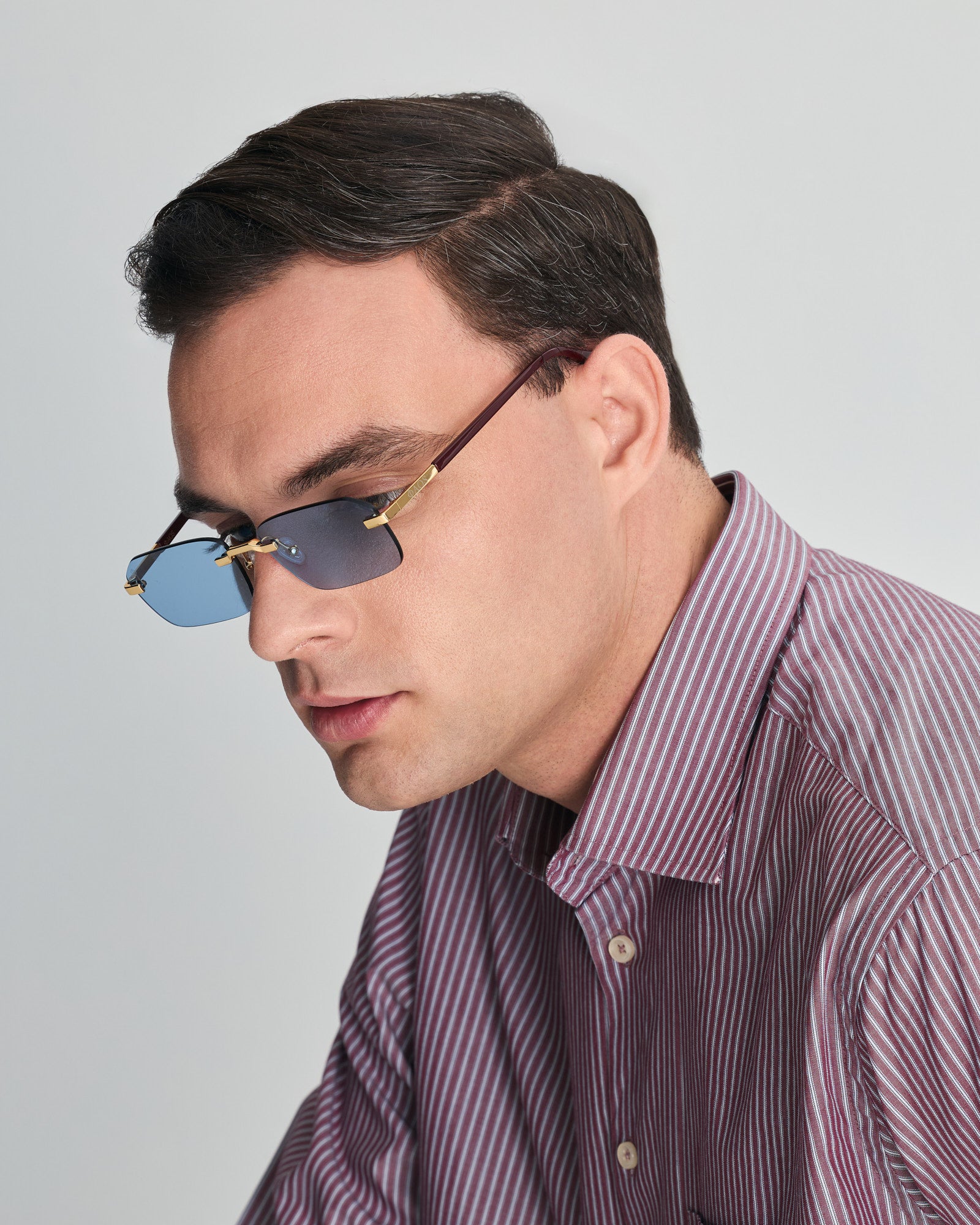 MYCENAE IN METALIC GOLD WITH KYANO BLUE LENSES