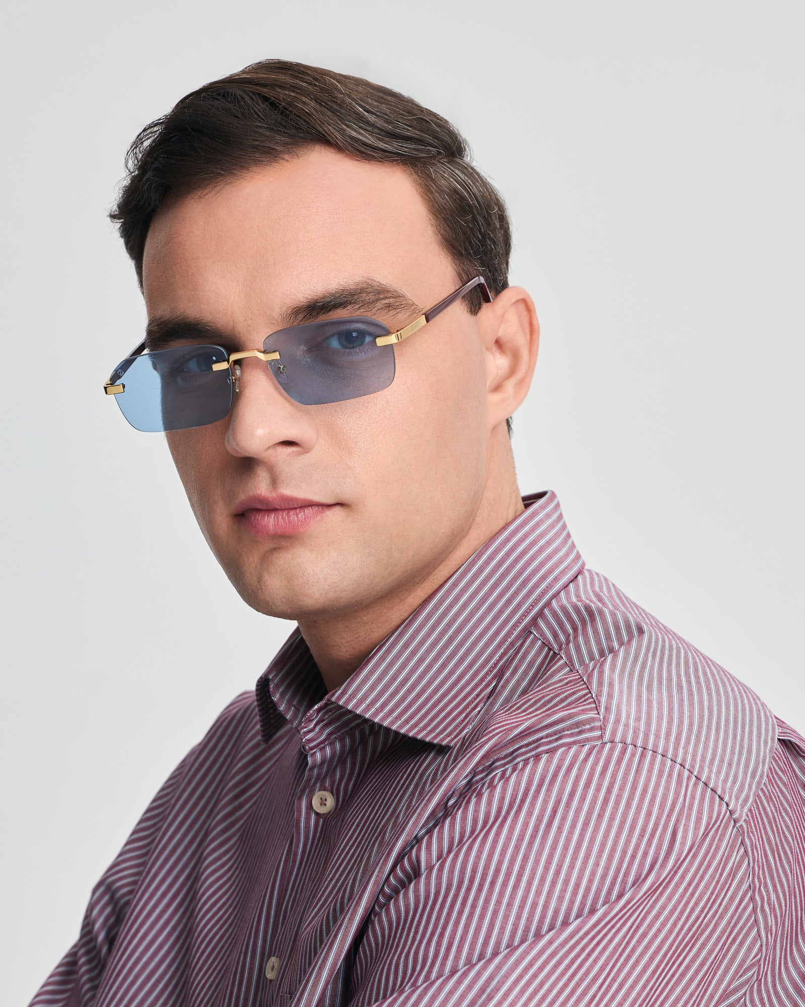 MYCENAE IN METALIC GOLD WITH KYANO BLUE LENSES