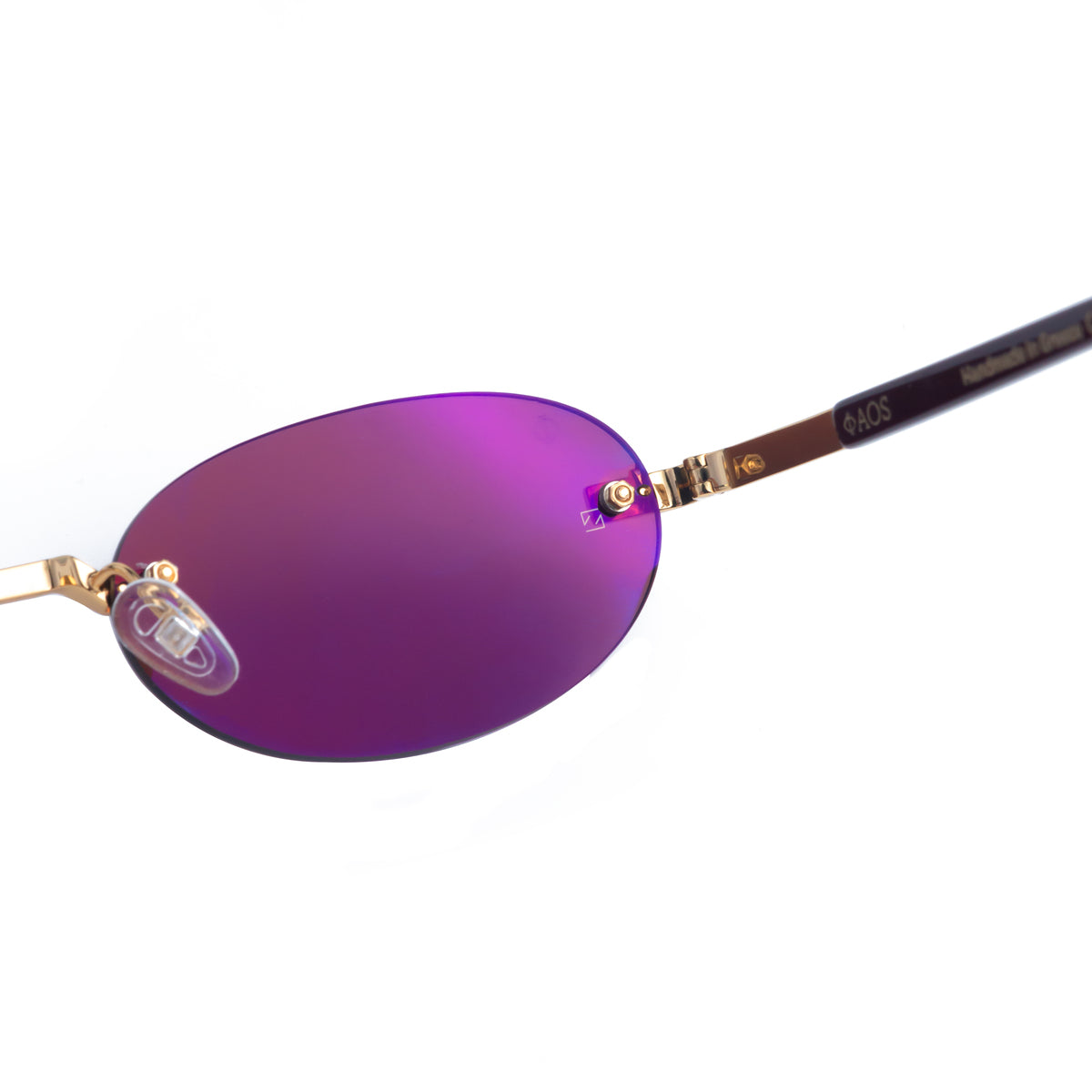 PHAESTUS IN METALIC GOLD WITH MAROON LENSES