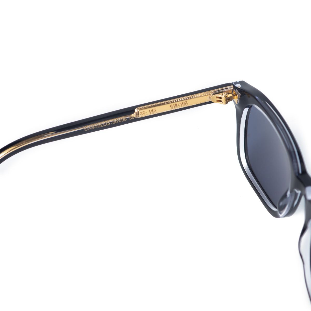 CASTELLO IN EREVOS BLACK WITH AEGEAN BLUE LENSES