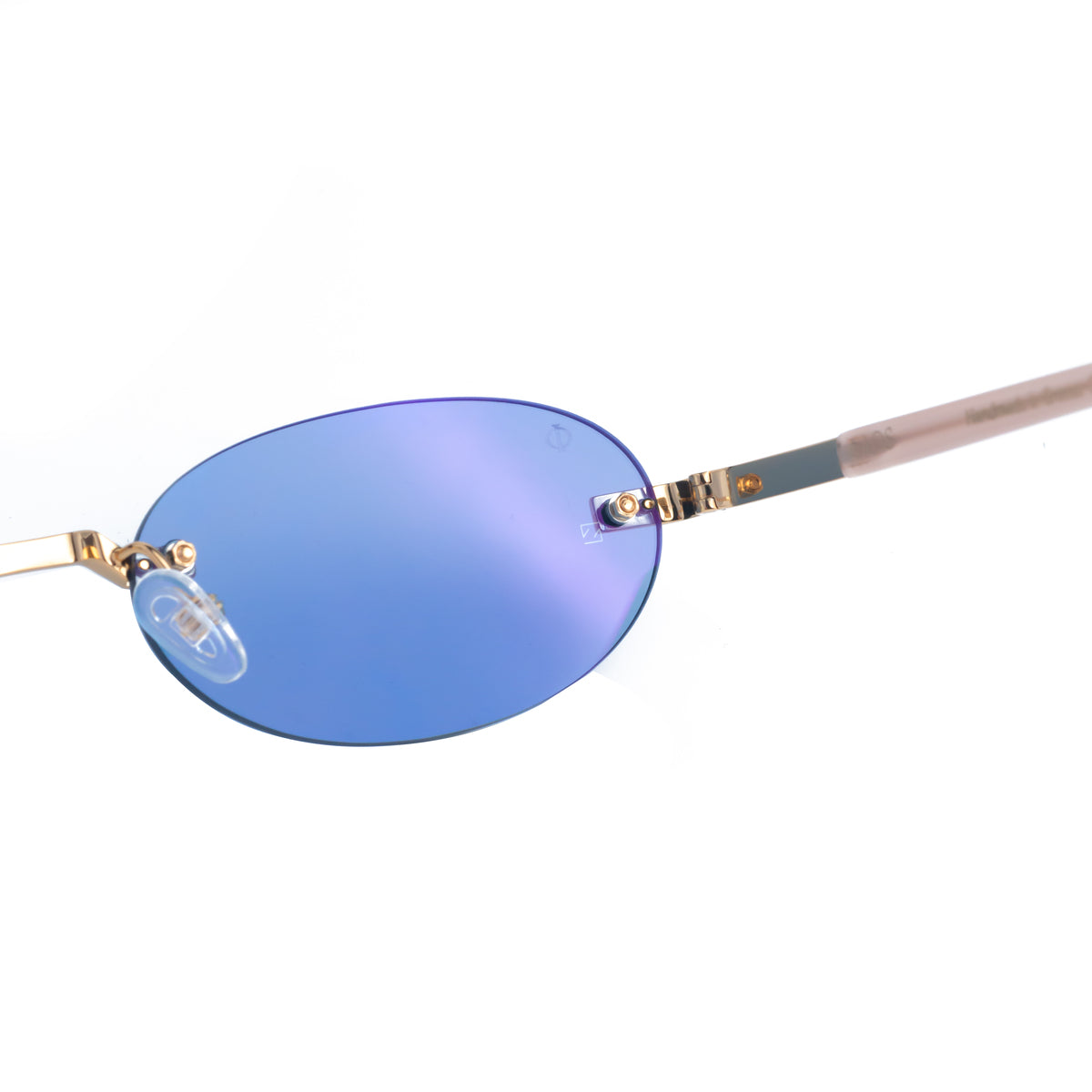 PHAESTUS IN METALIC GOLD WITH KYANO BLUE LENSES