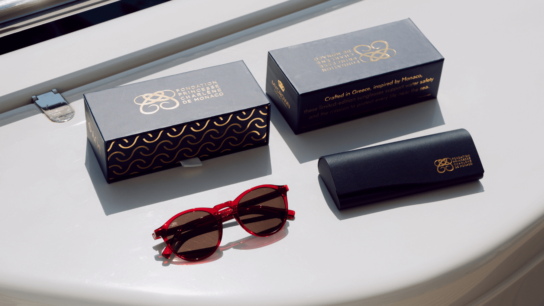 Wave Safe Capsule of Faos Sunglasses supporting Foundation of Princess Charlene of Monaco