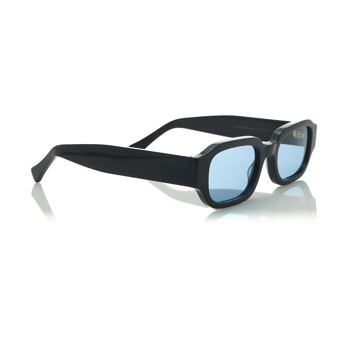 MYKONOS IN EREVOS BLACK WITH KYANO BLUE LENSES